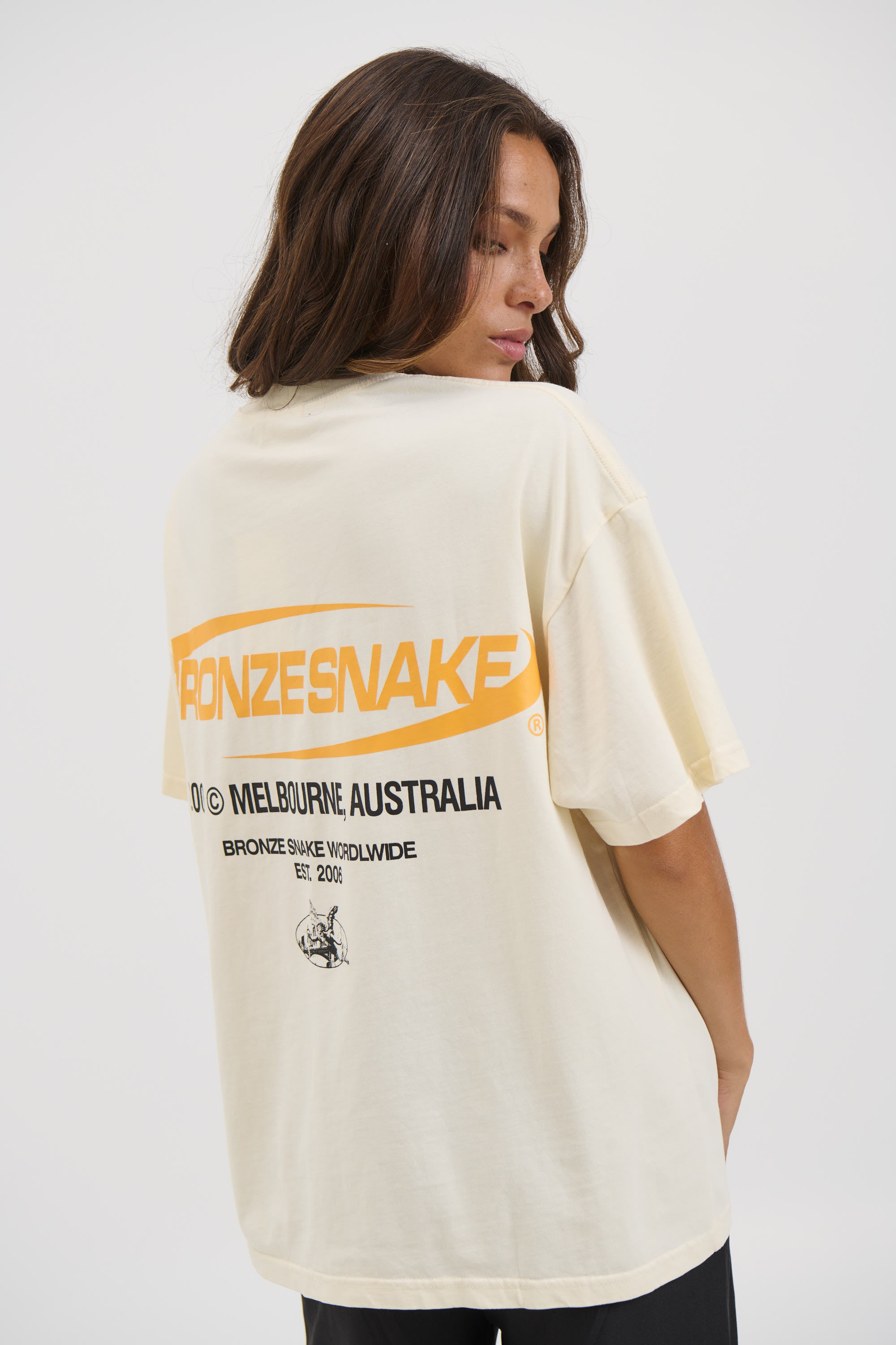 Unisex Bronze Snake Classic Tee Ivory