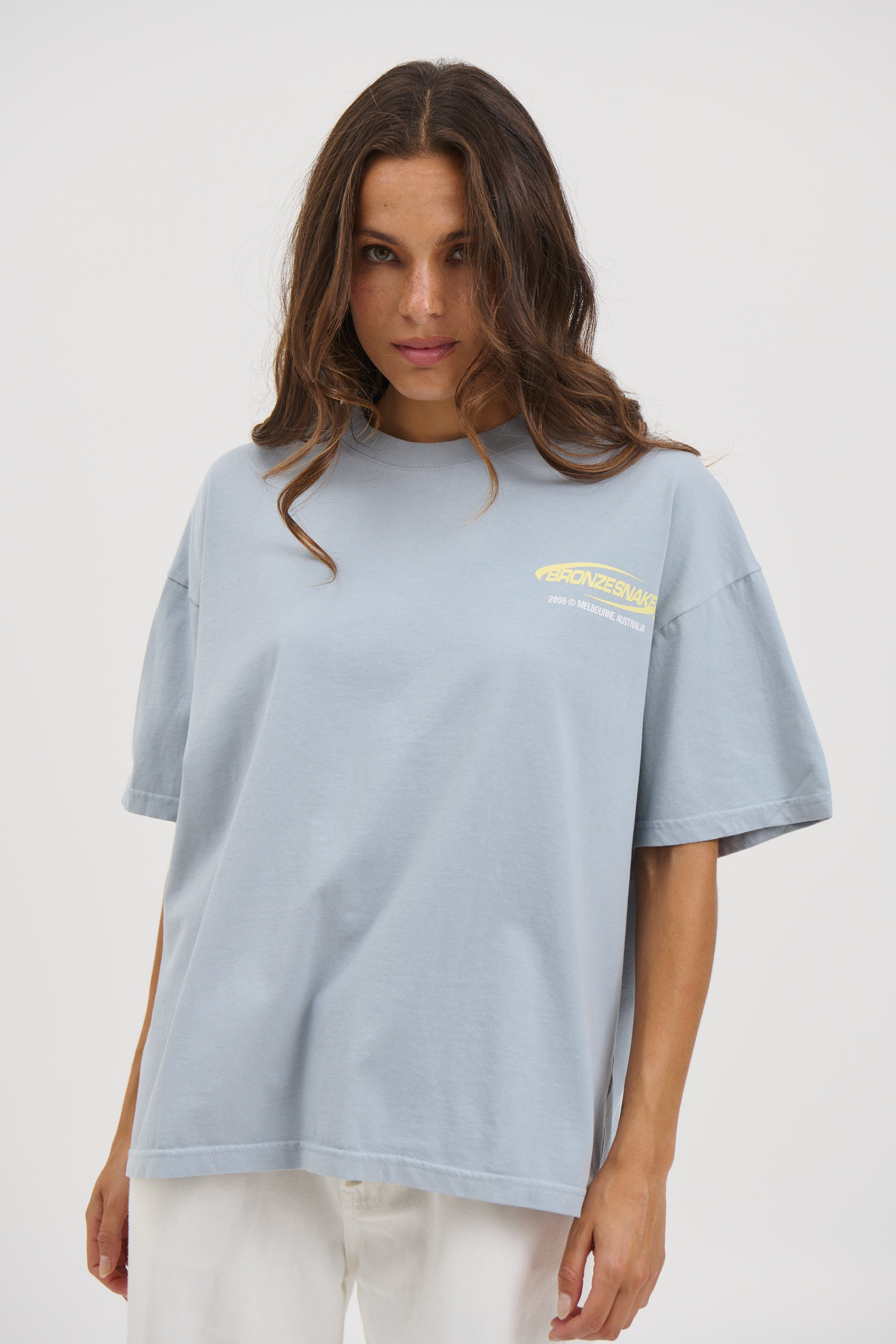 Unisex Bronze Snake Classic Tee Blue