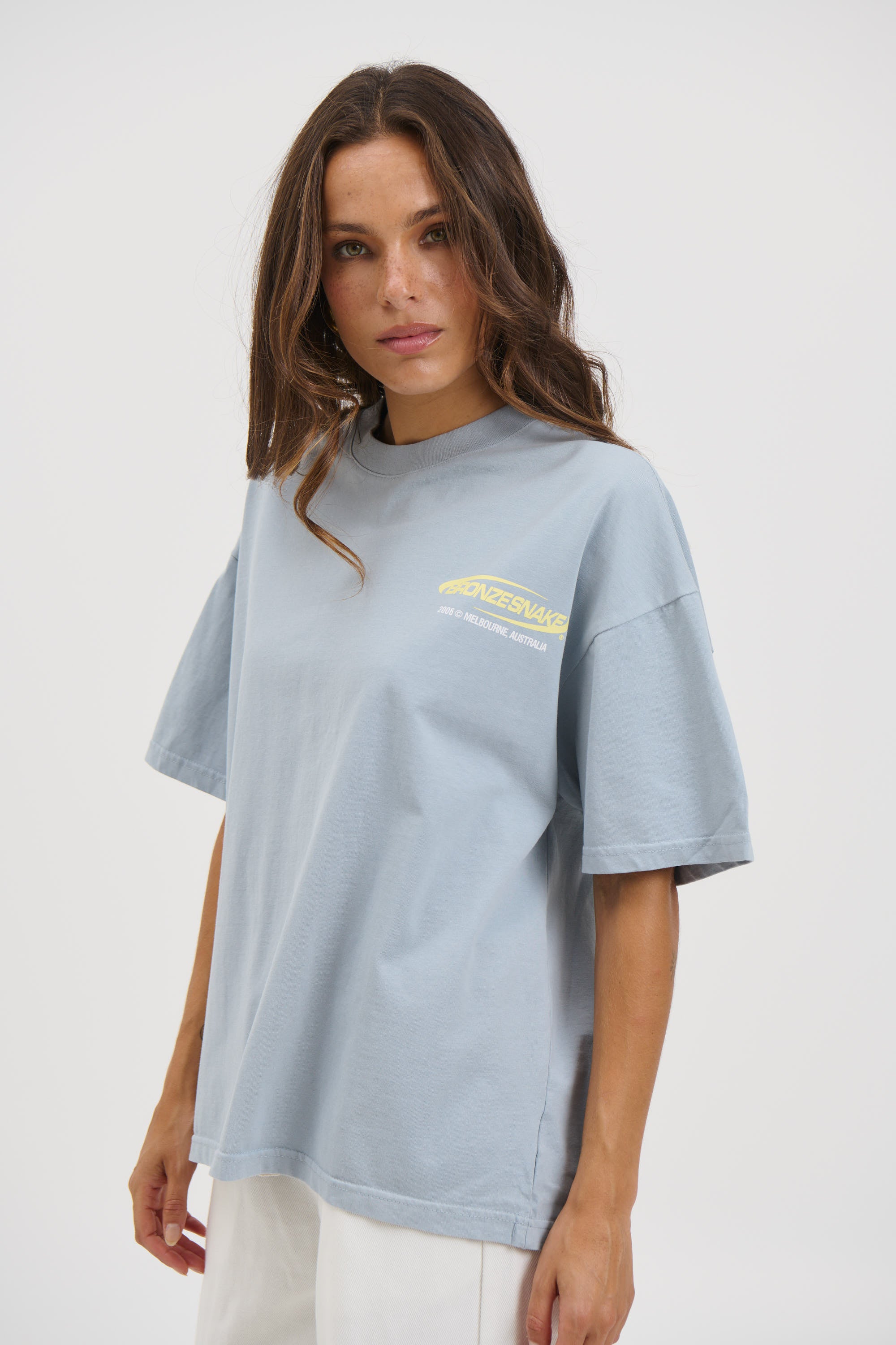 Unisex Bronze Snake Classic Tee Blue