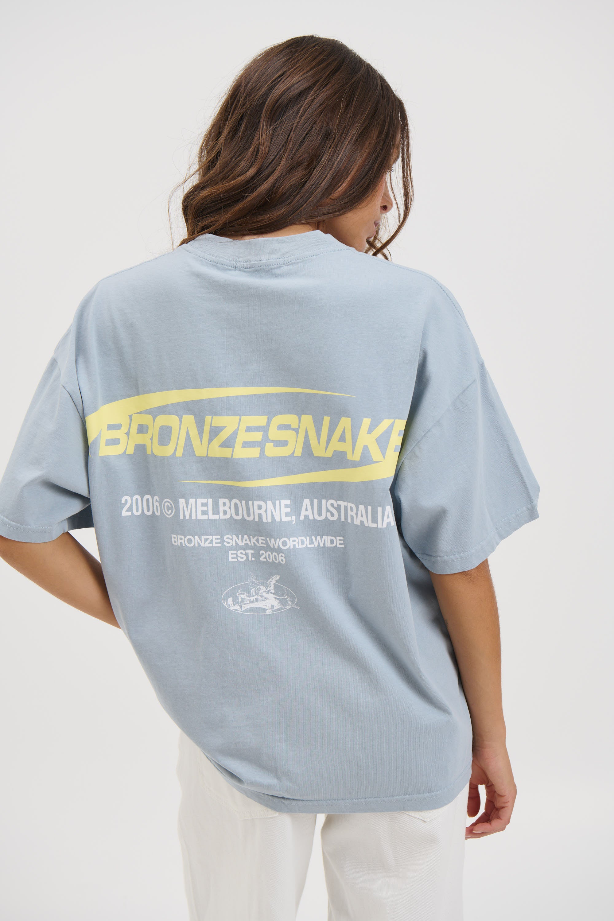 Unisex Bronze Snake Classic Tee Blue