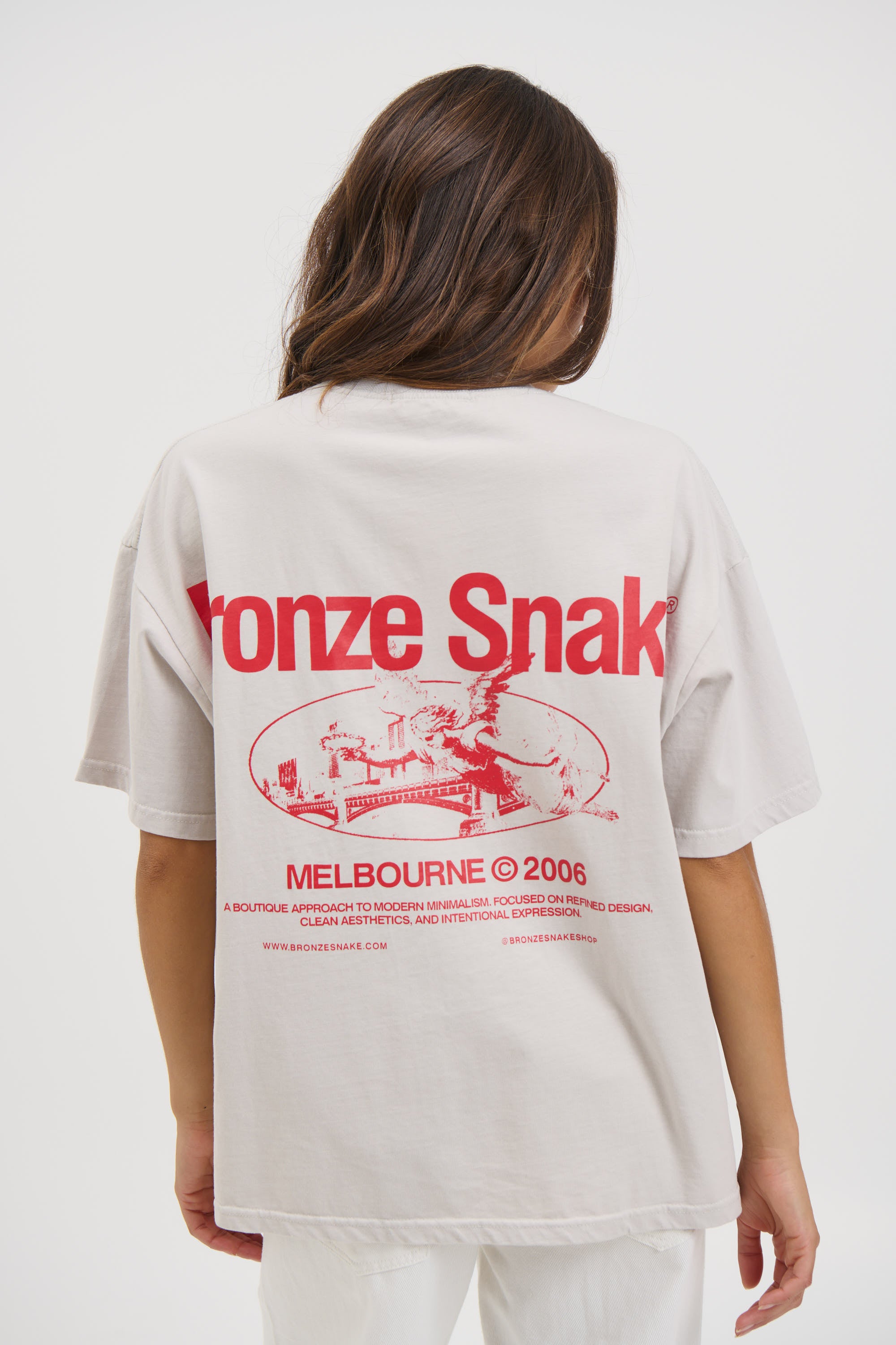 Unisex Bronze Snake Melb Tee Ivory