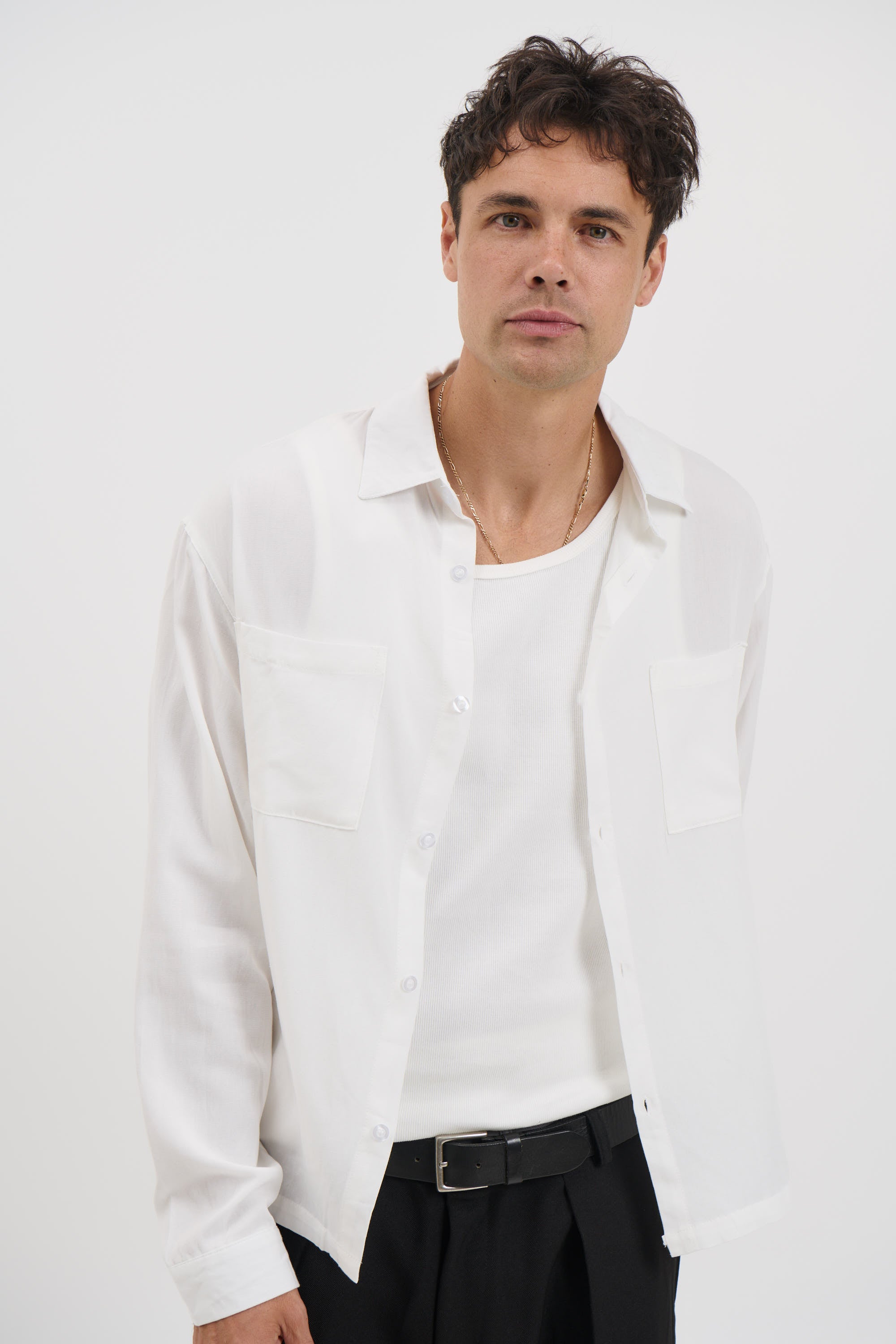 Miles Stripe Shirt White