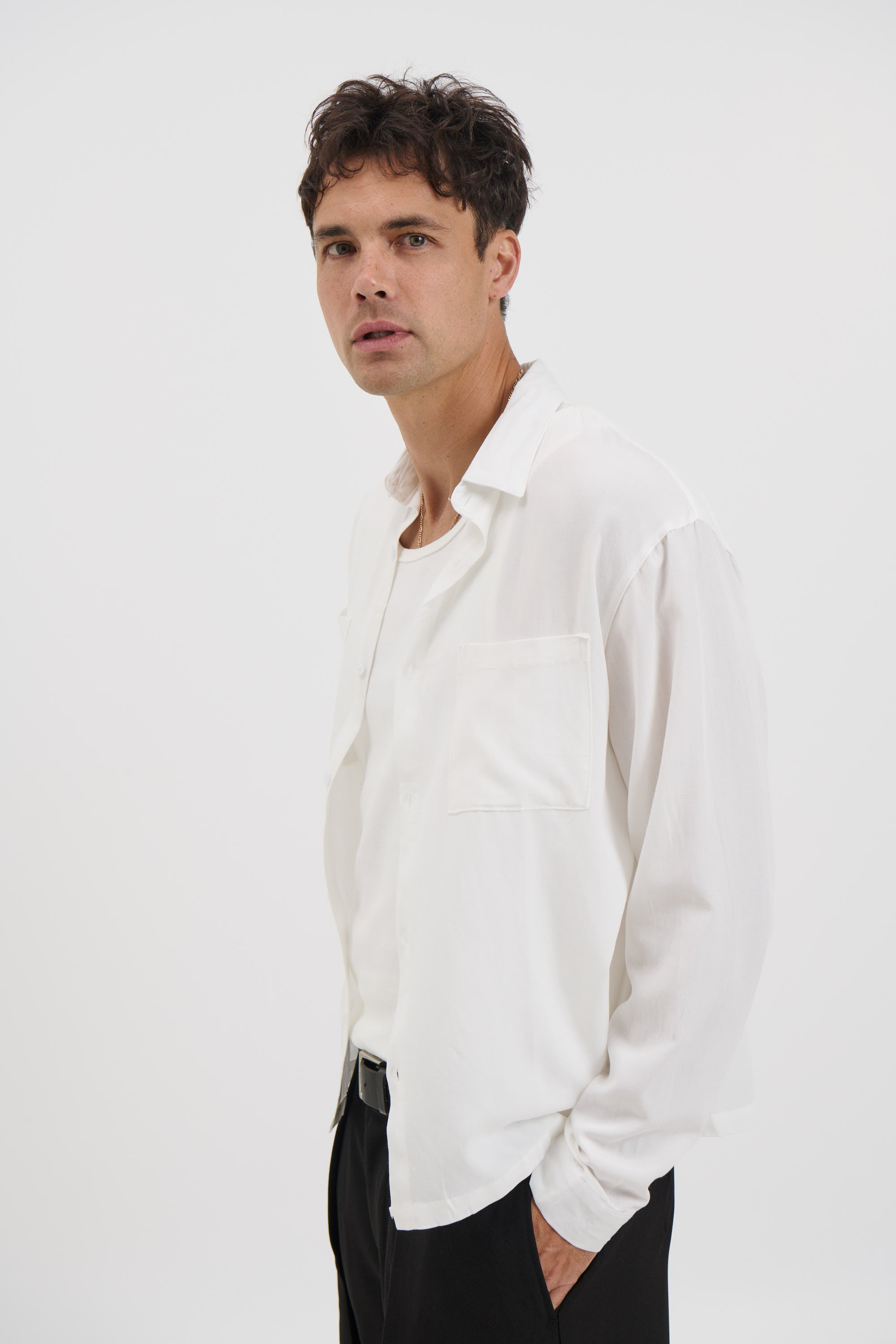 Miles Stripe Shirt White