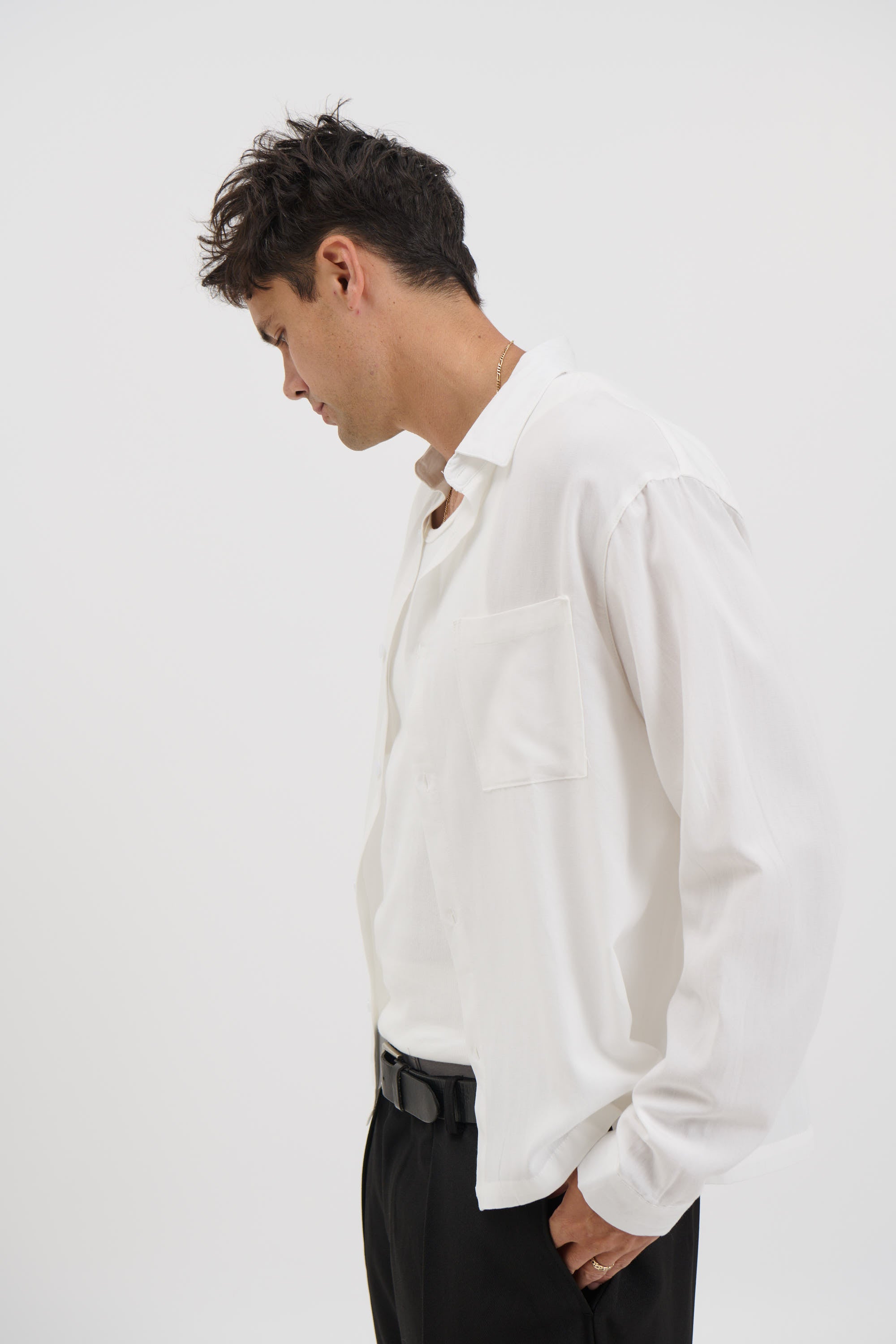 Miles Stripe Shirt White