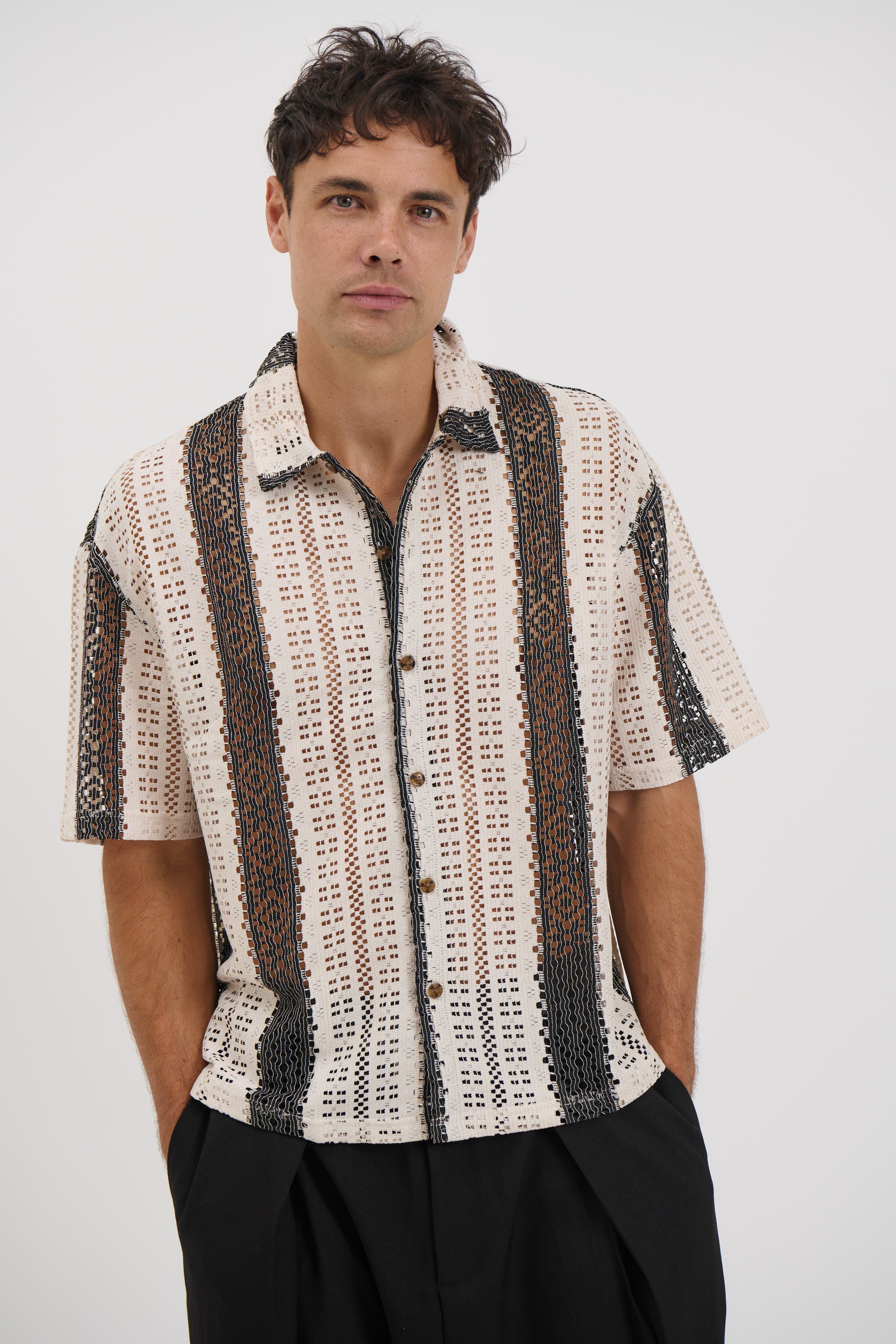 Lucas Drop Shirt Stripe Stitch
