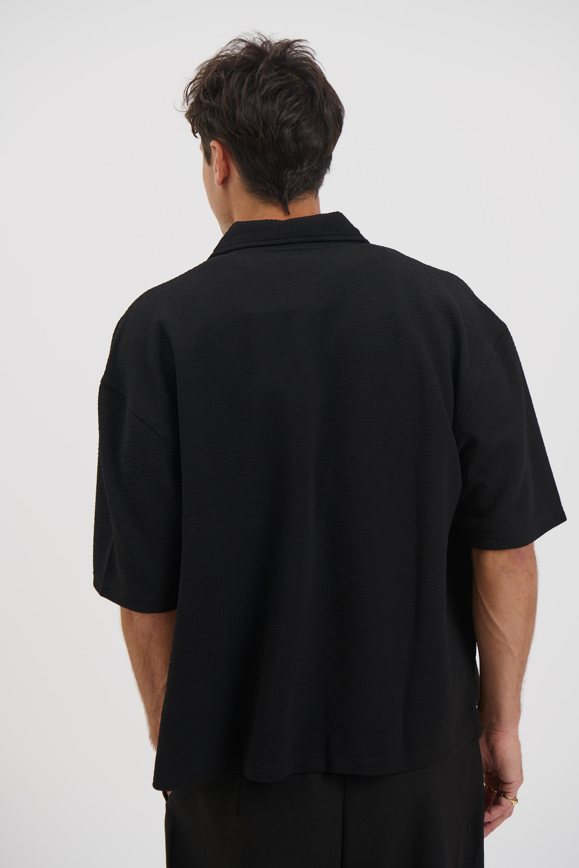 Lucas Drop Shirt Soft Texture Black