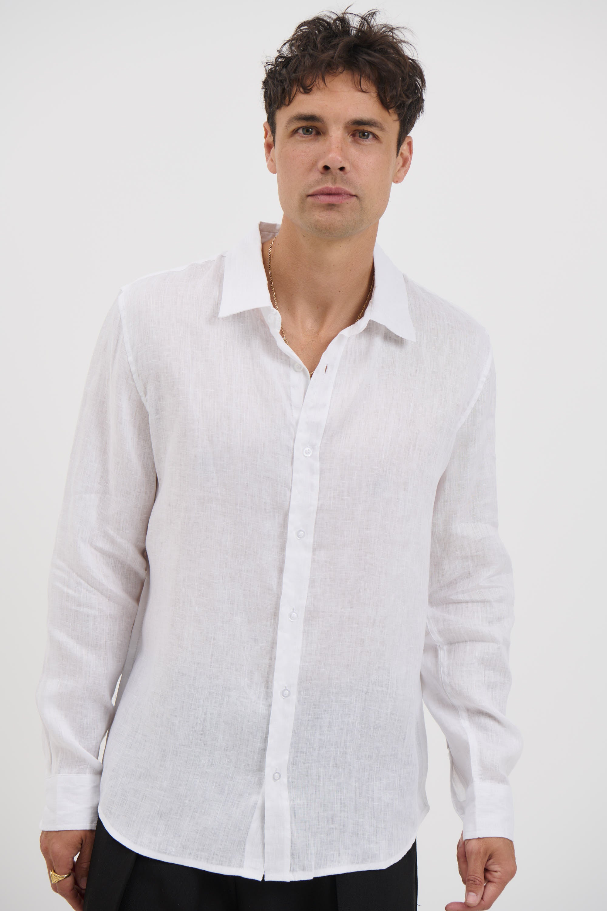 Luca Linen Shirt White