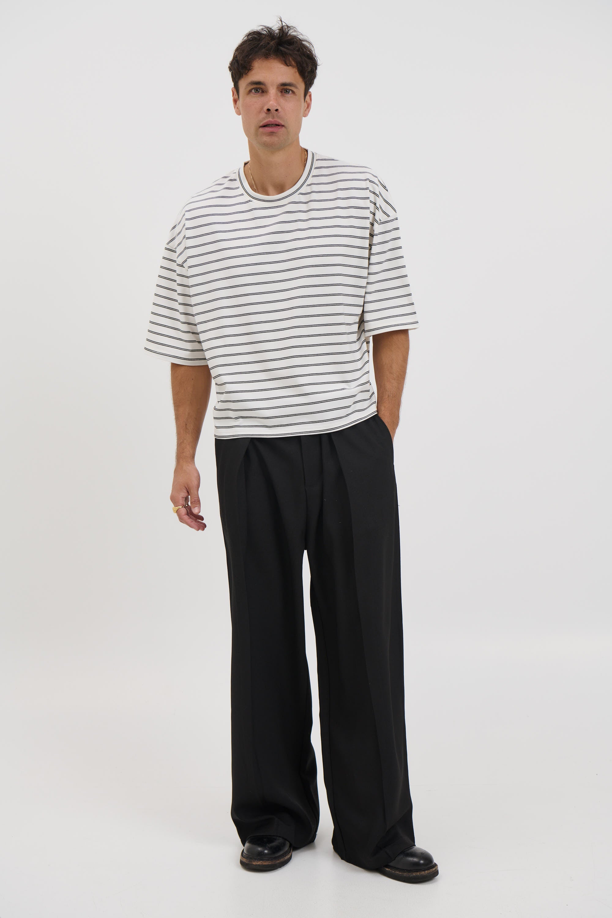 NTH Crop Box Tee Double Stripe