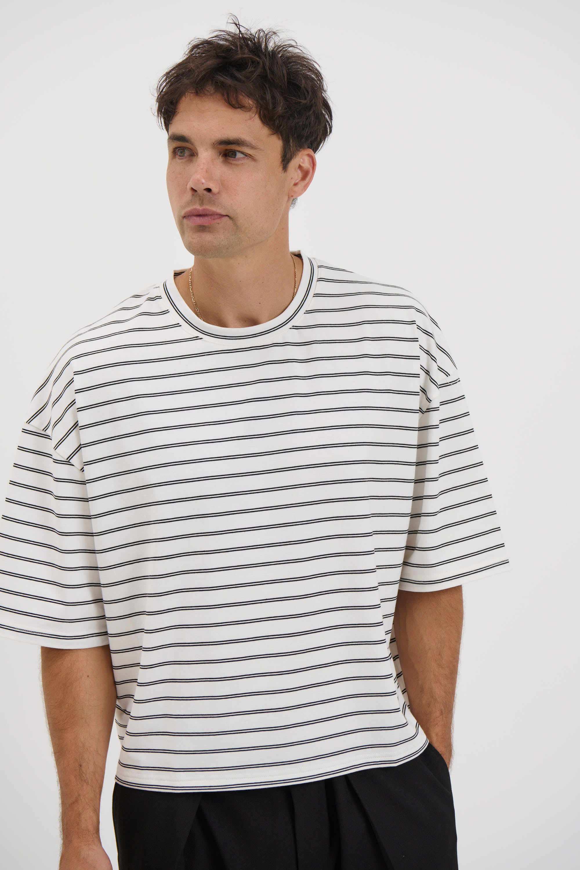 NTH Crop Box Tee Double Stripe