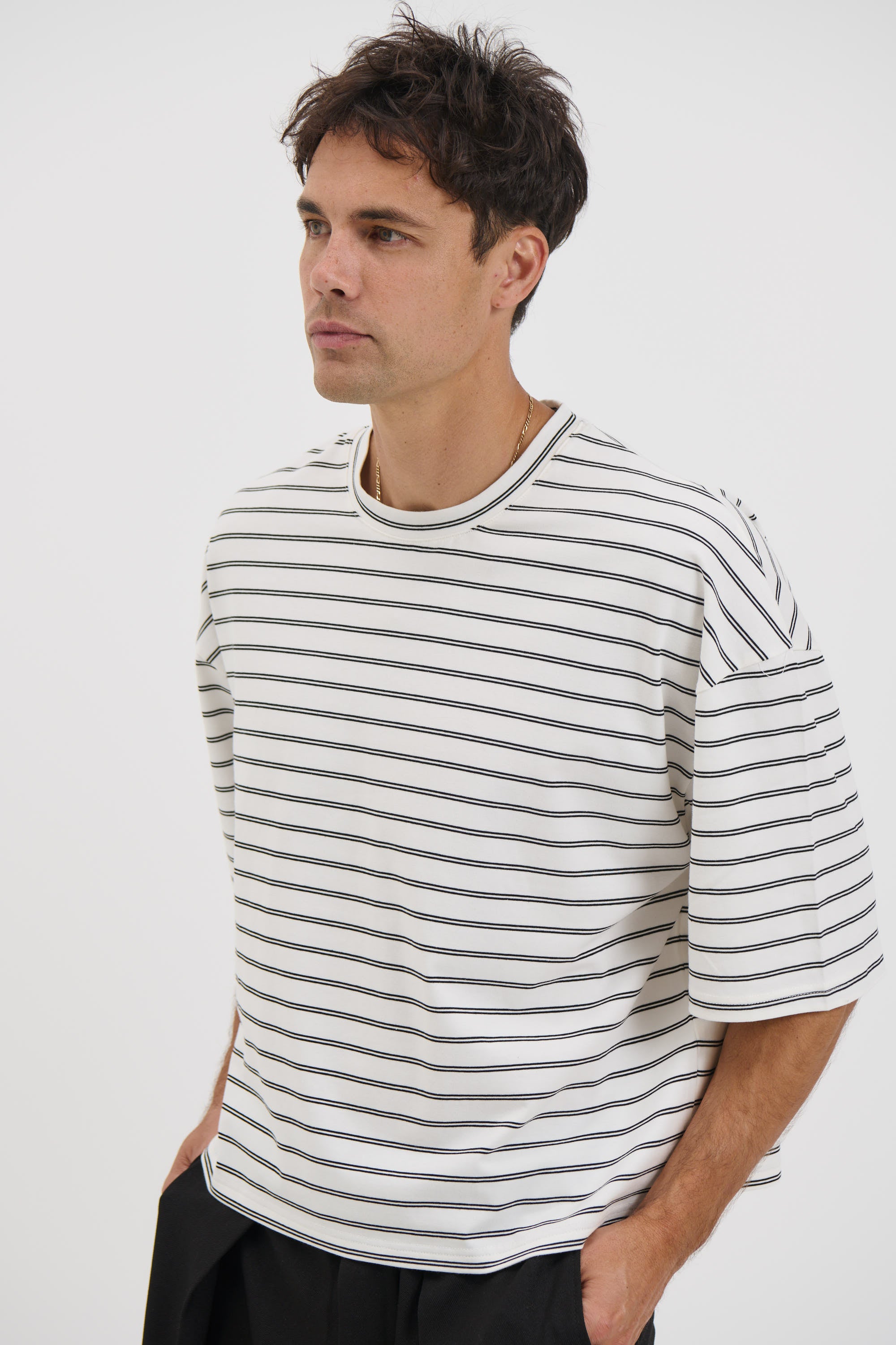 NTH Crop Box Tee Double Stripe