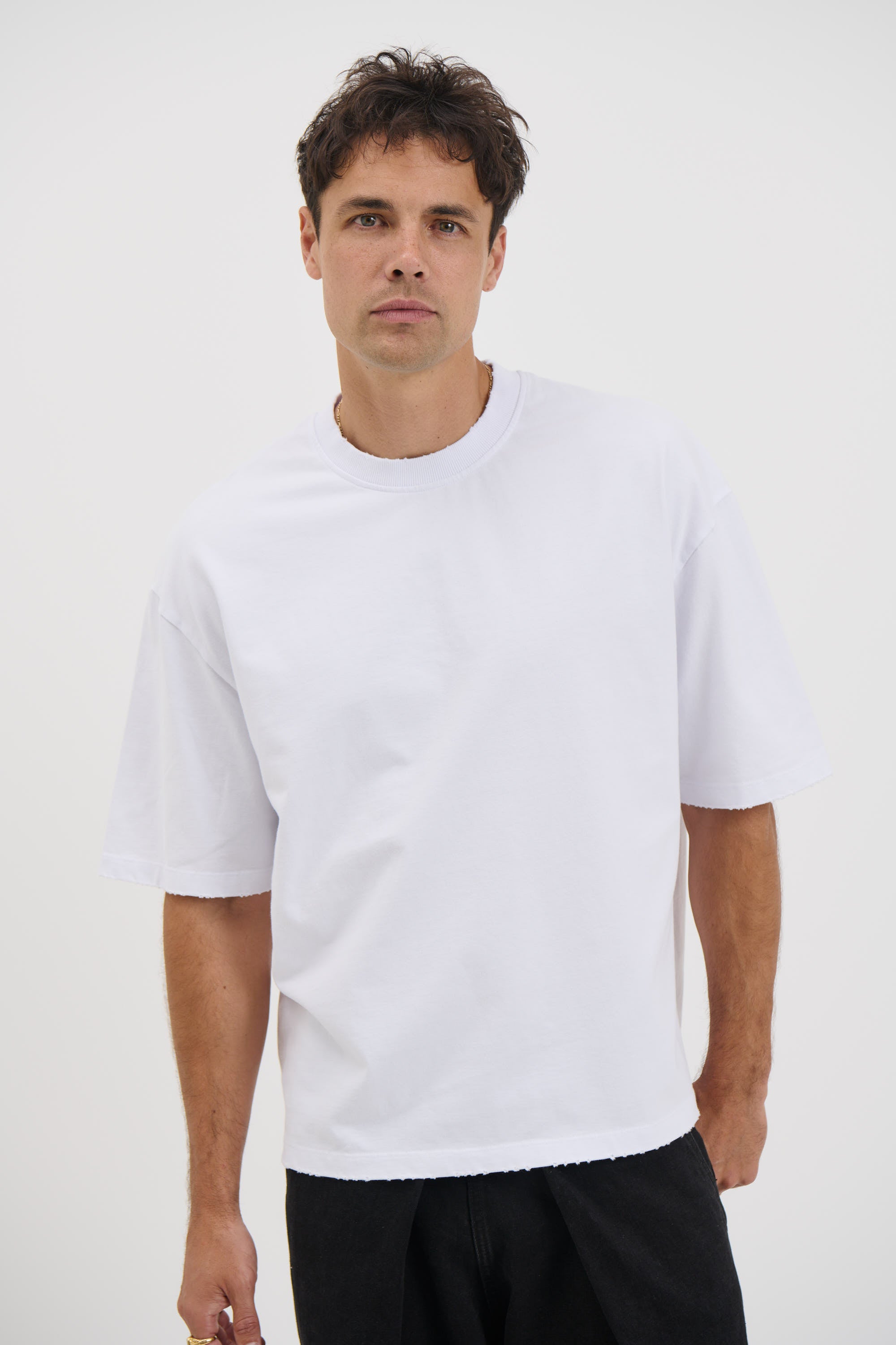 NTH Distress Crew Neck Tee White