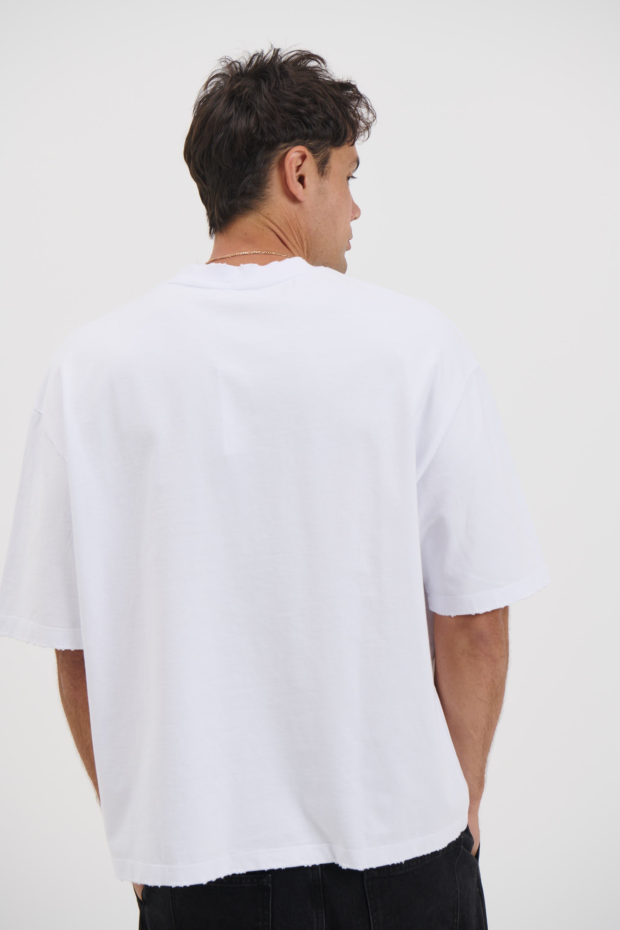 NTH Distress Crew Neck Tee White