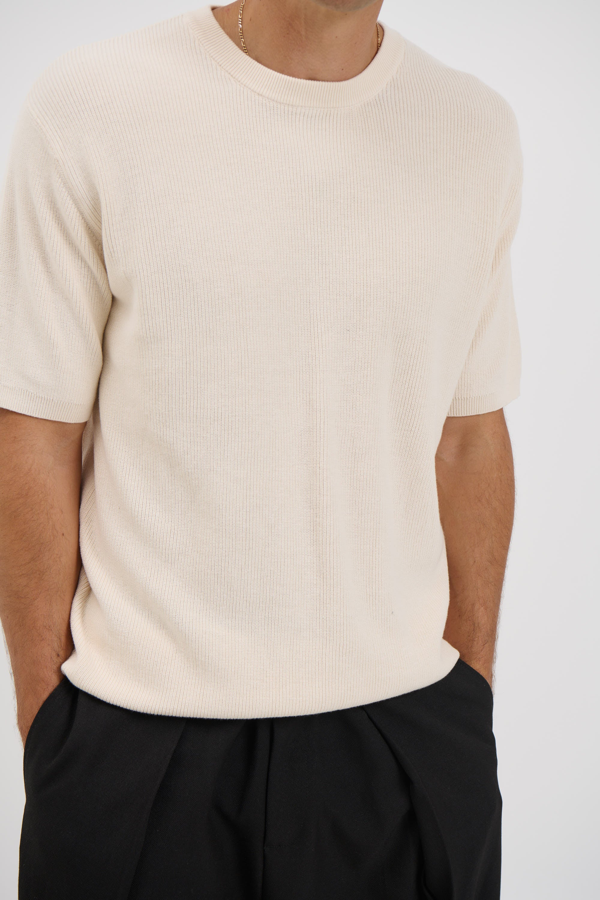 Knitted Crew Neck Tee Pastel
