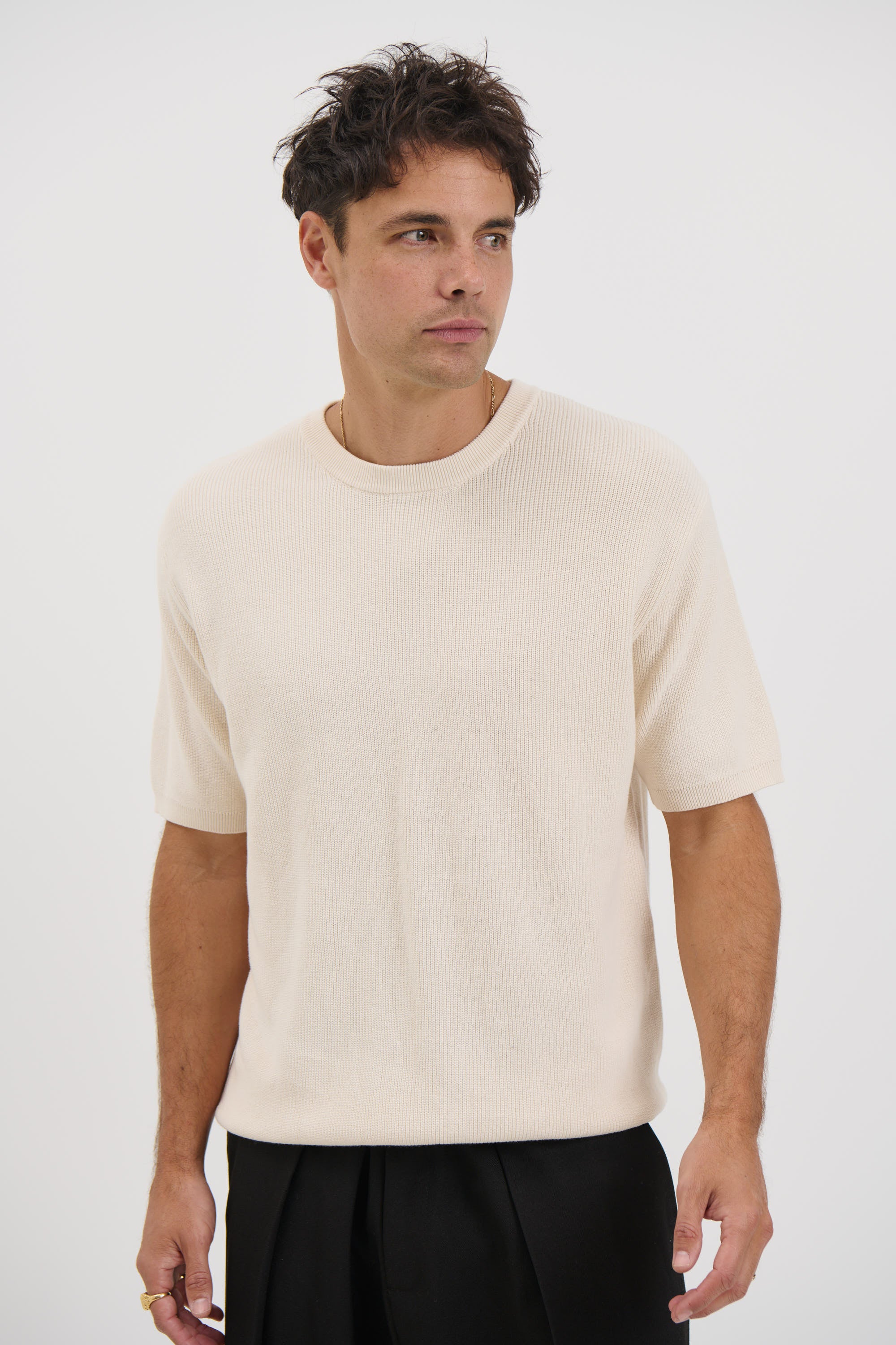 Knitted Crew Neck Tee Pastel