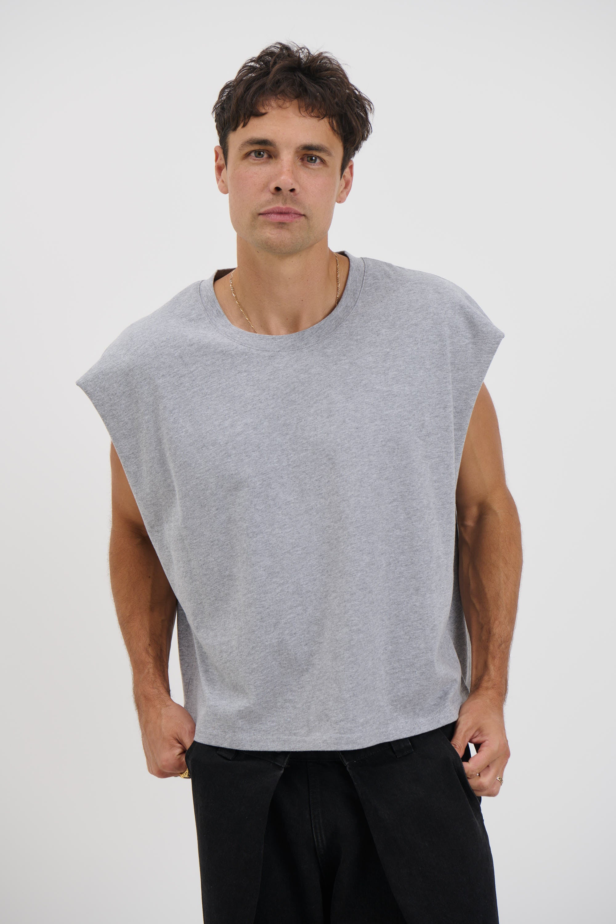 NTH Crop Box Tank Grey