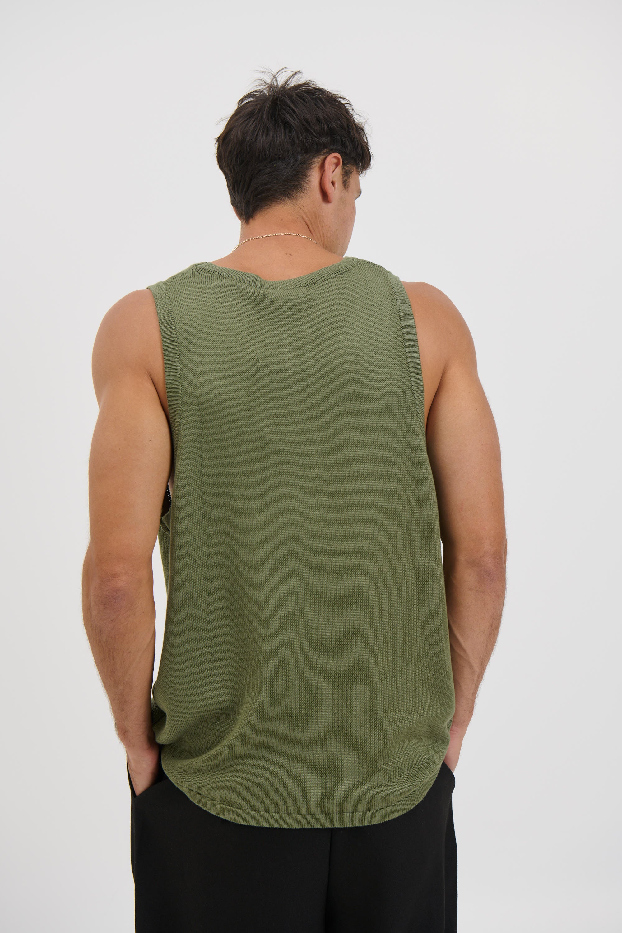 Deran Knitted Tank Khaki