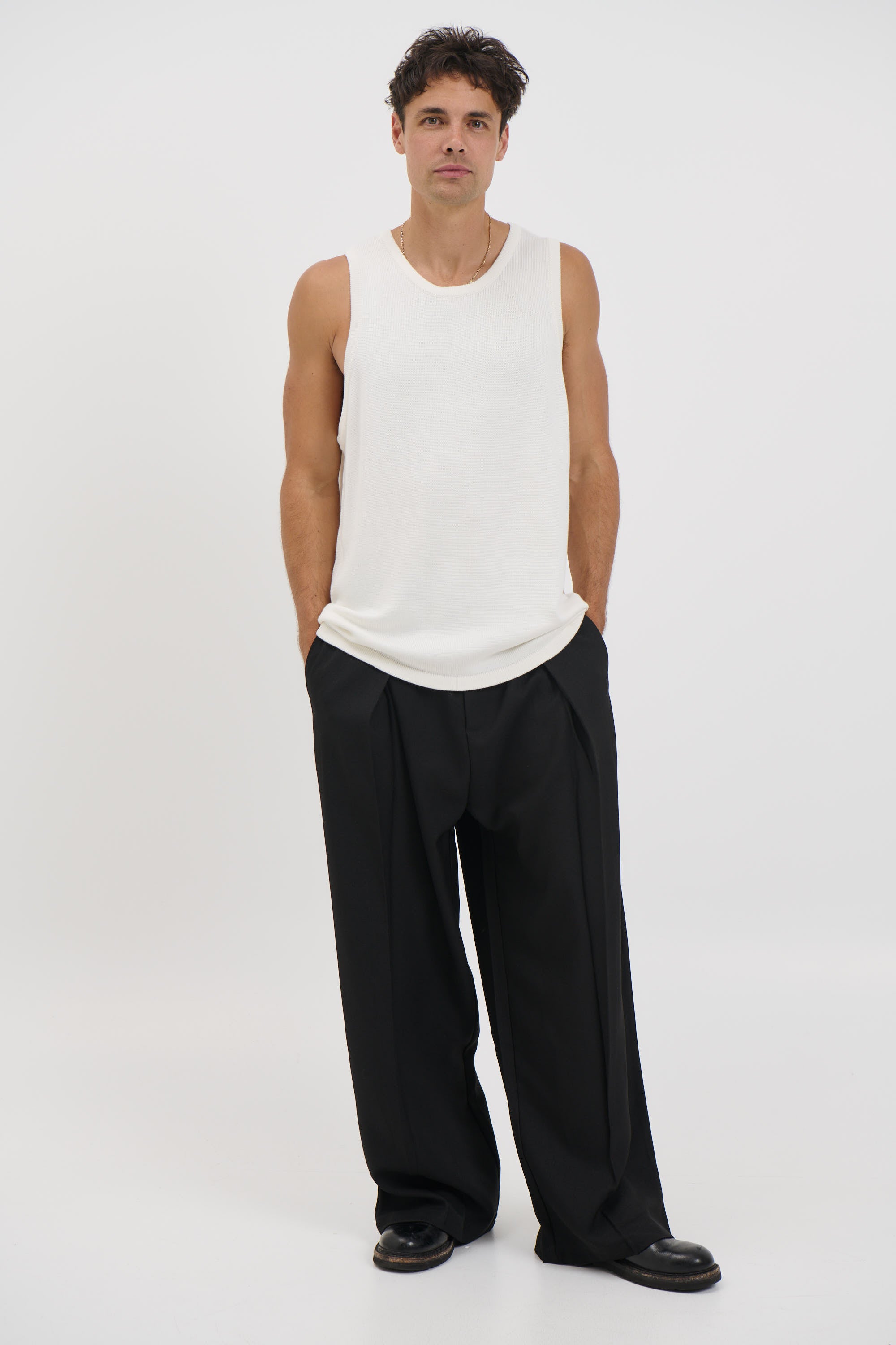 Deran Knitted Tank White