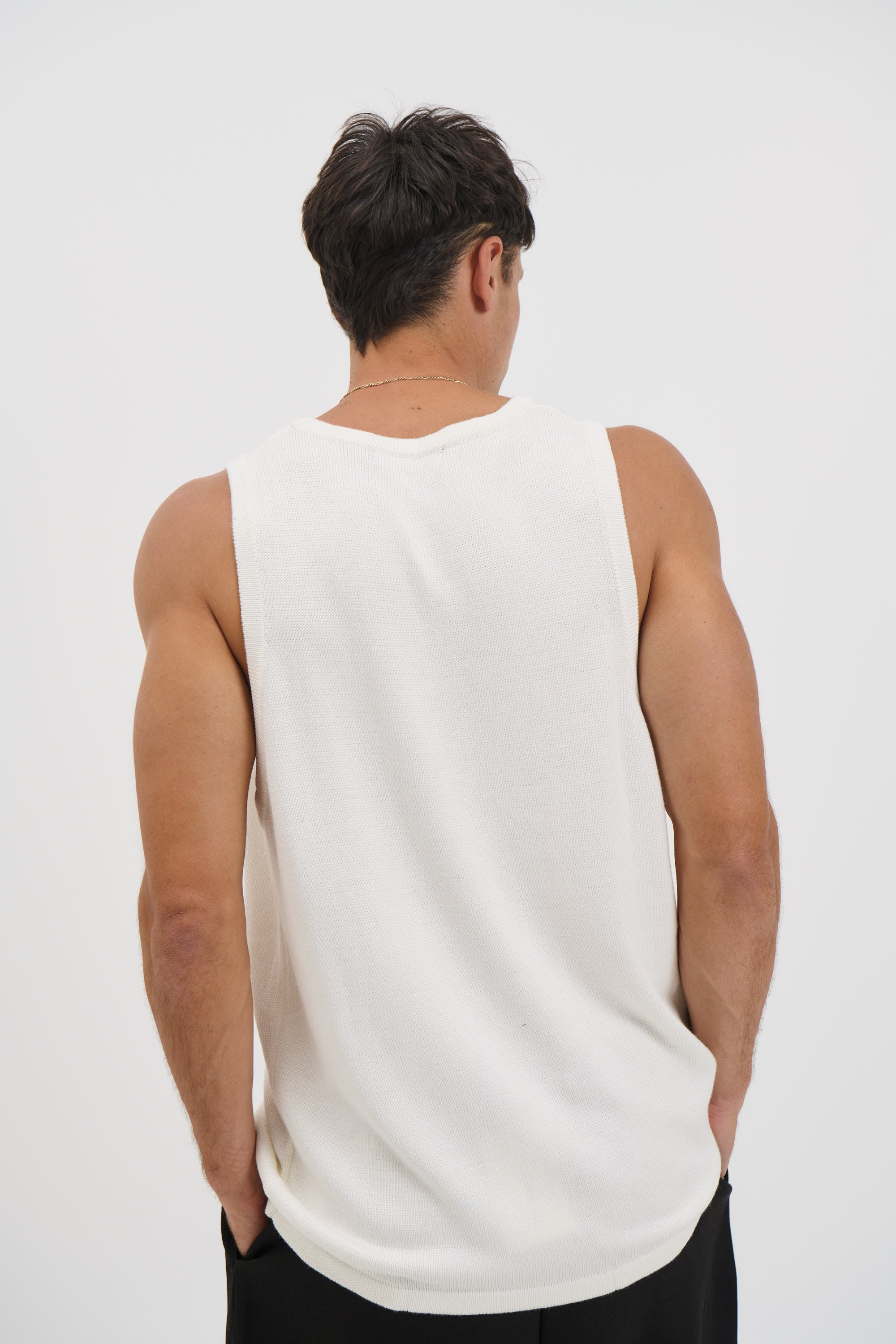 Deran Knitted Tank White
