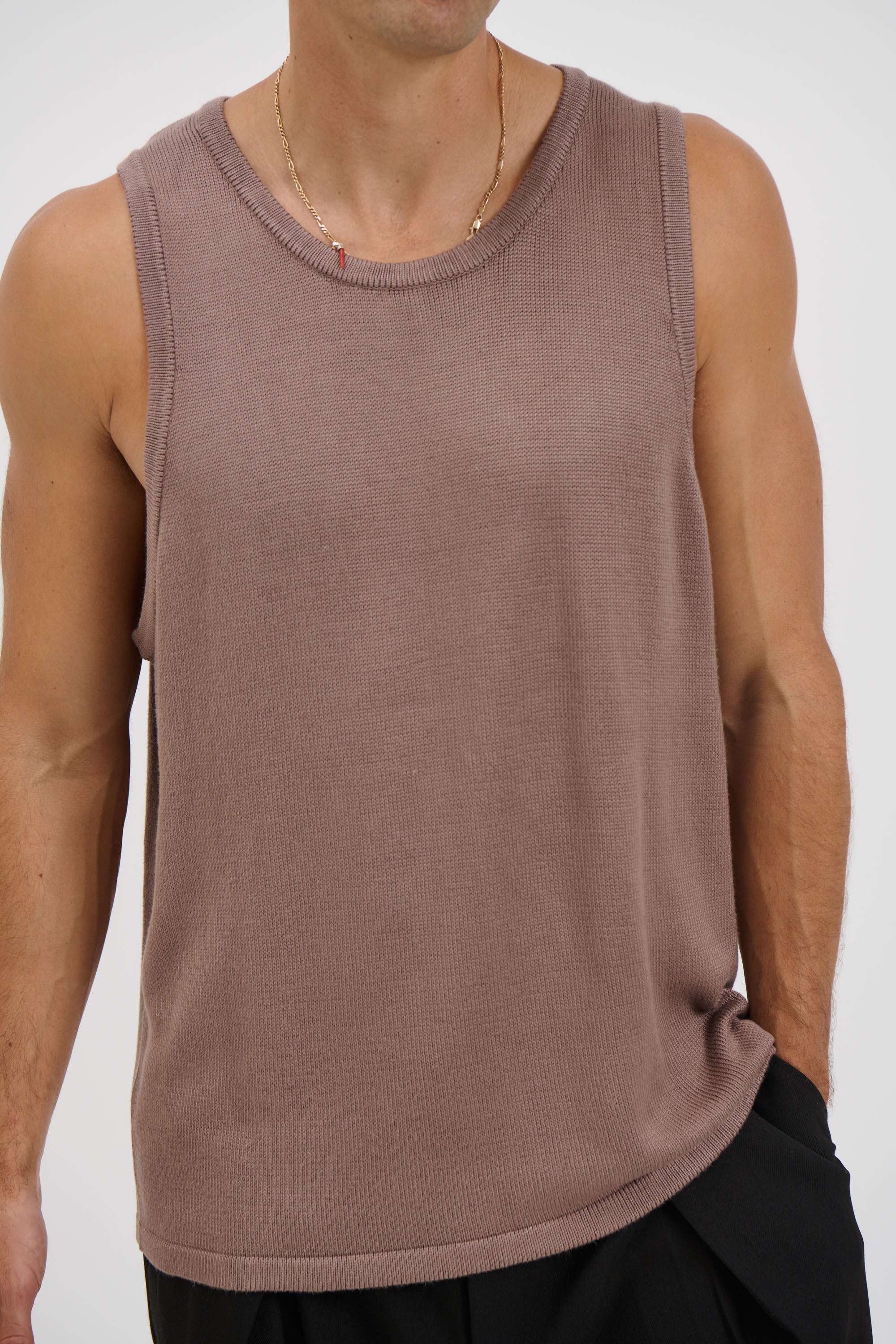 Deran Knitted Tank Choc
