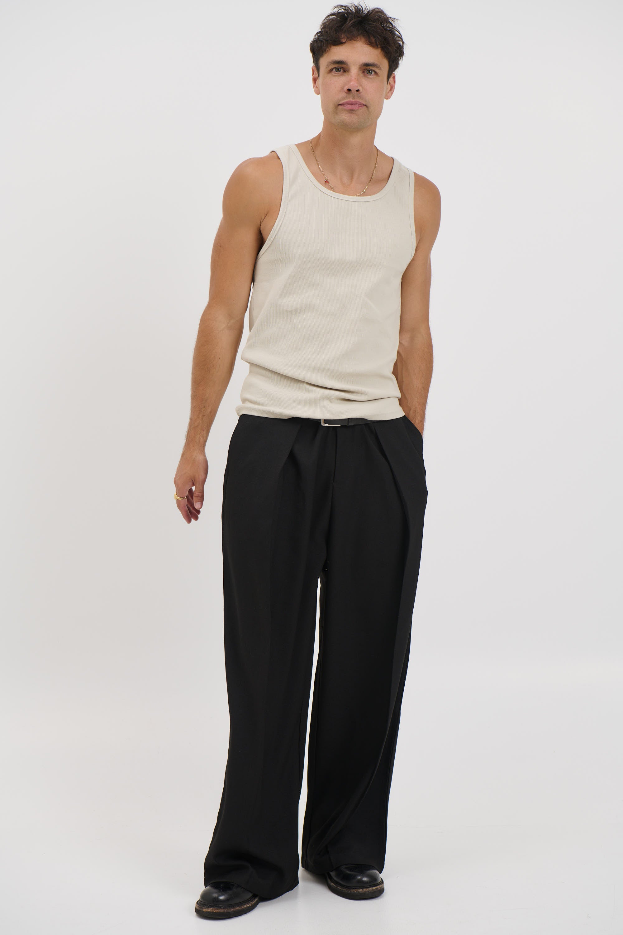 NTH Fitted Ribbed Tank Natural