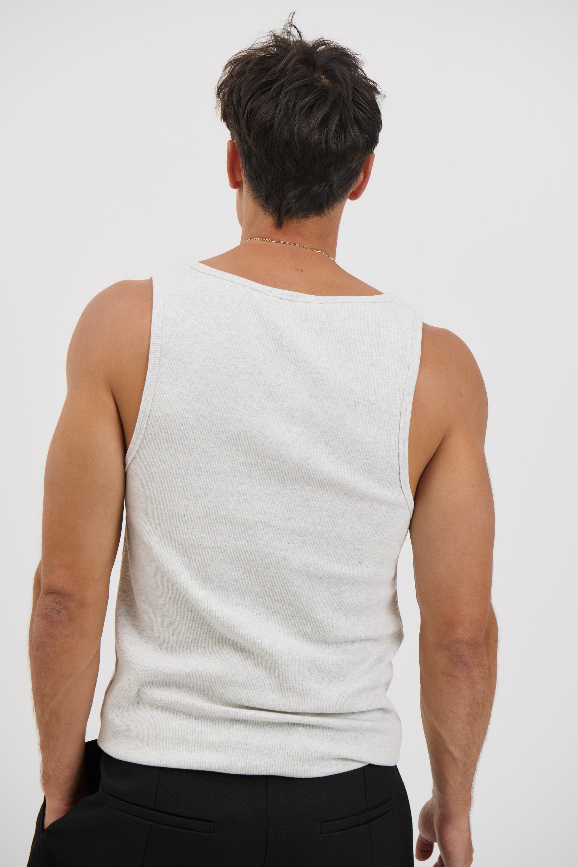 NTH Fitted Ribbed Tank Marle