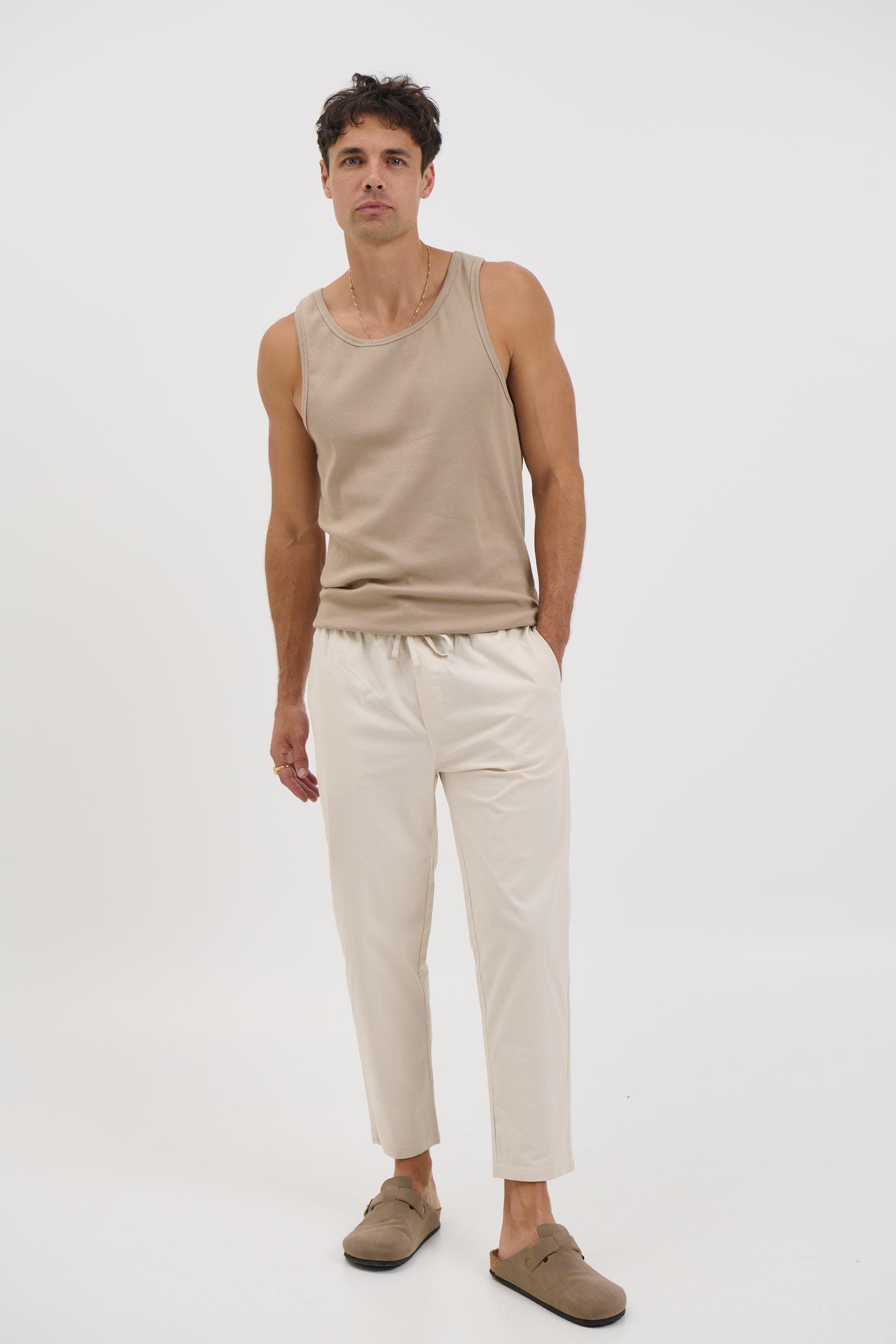 Locky Straight Pant Stone