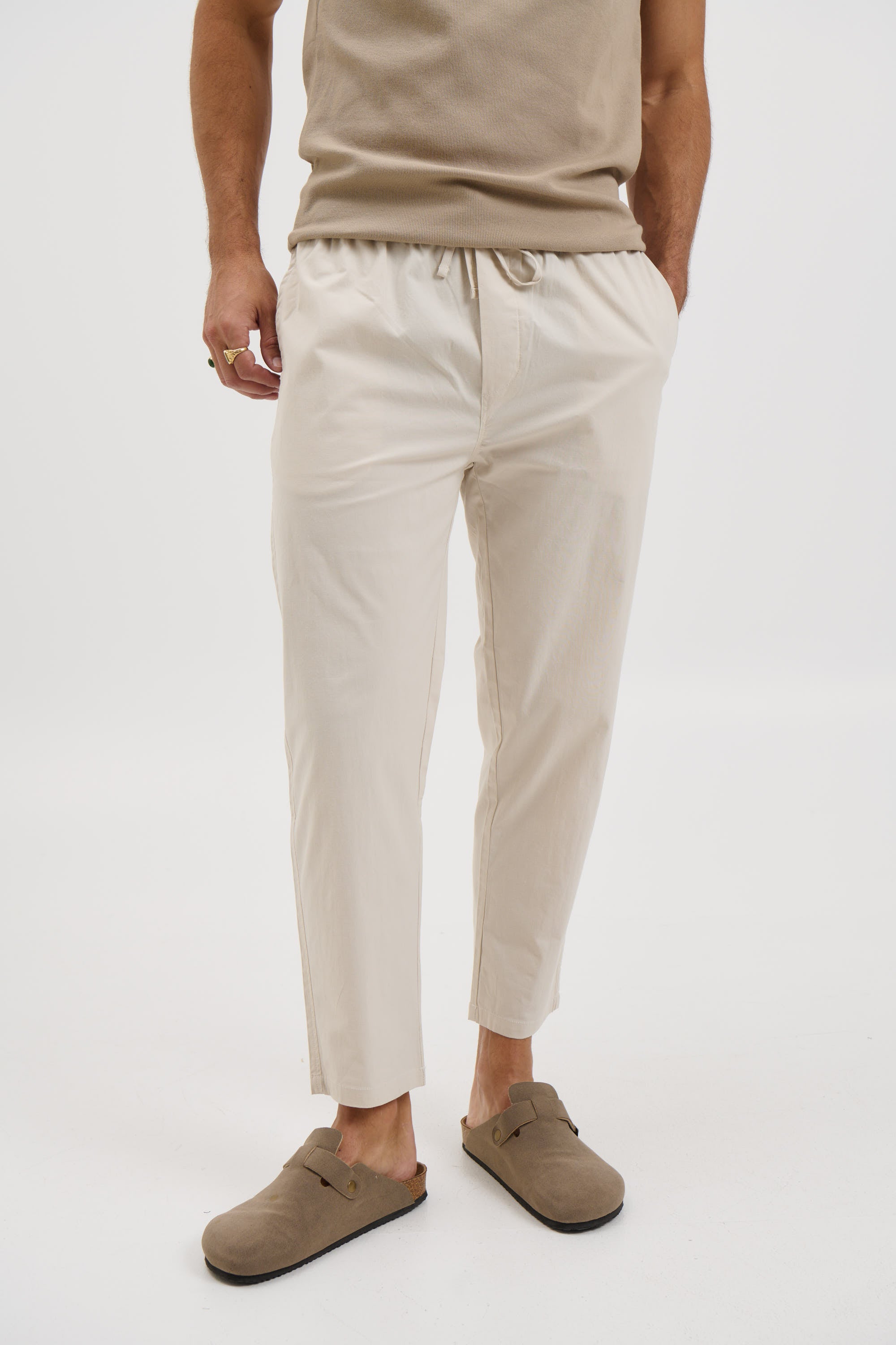 Locky Straight Pant Stone
