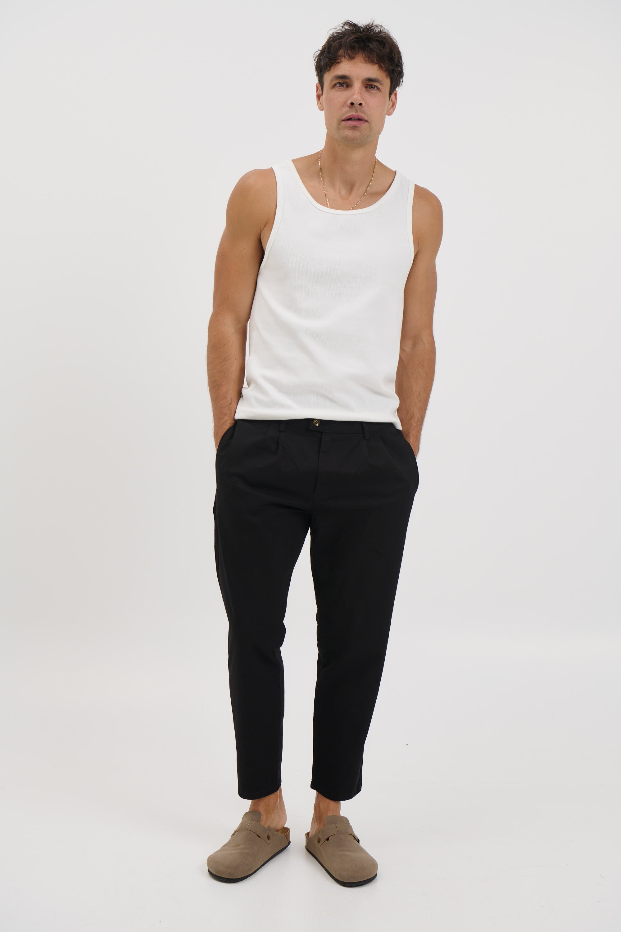 NTH Cropped Pleat Pant Black