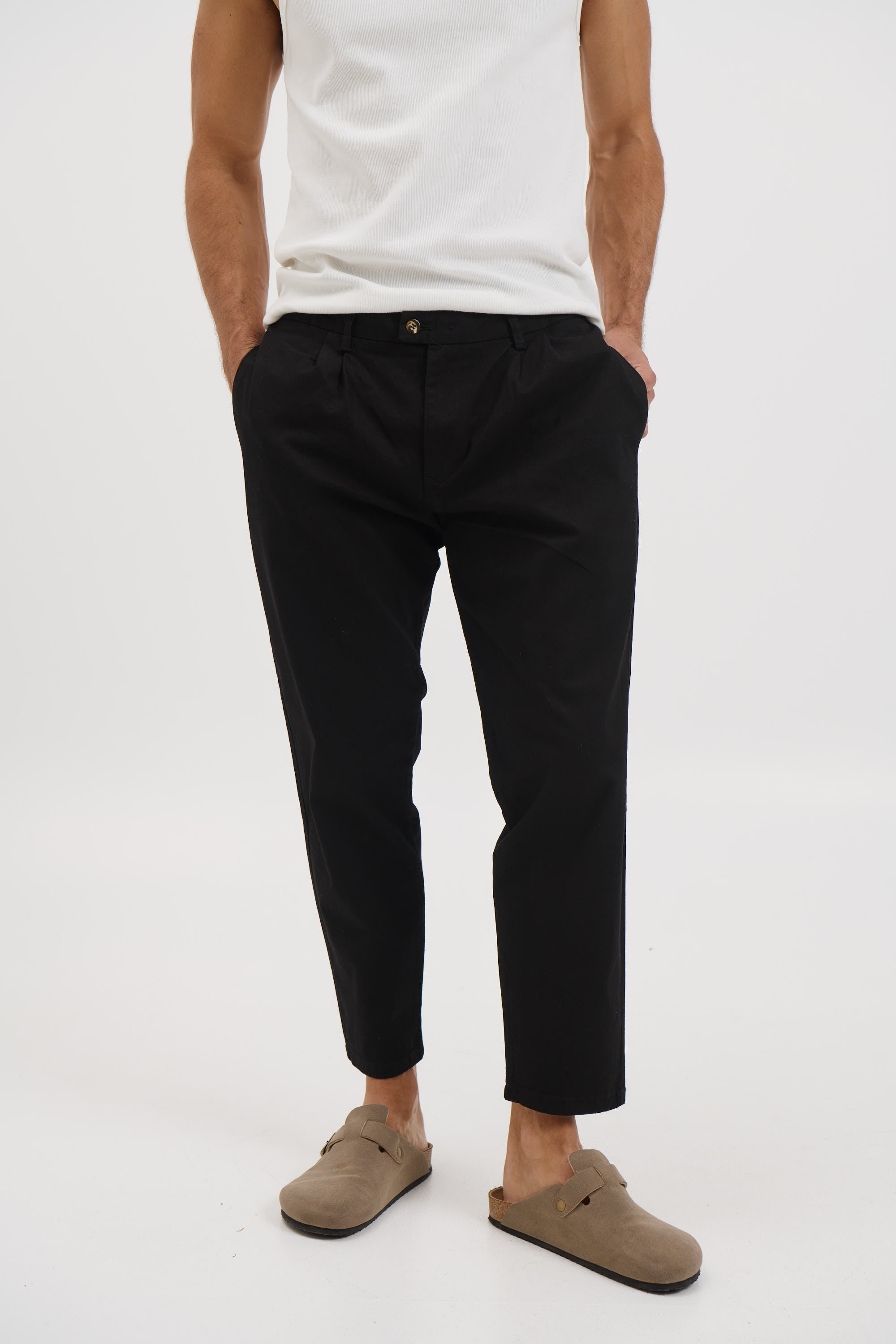 NTH Cropped Pleat Pant Black