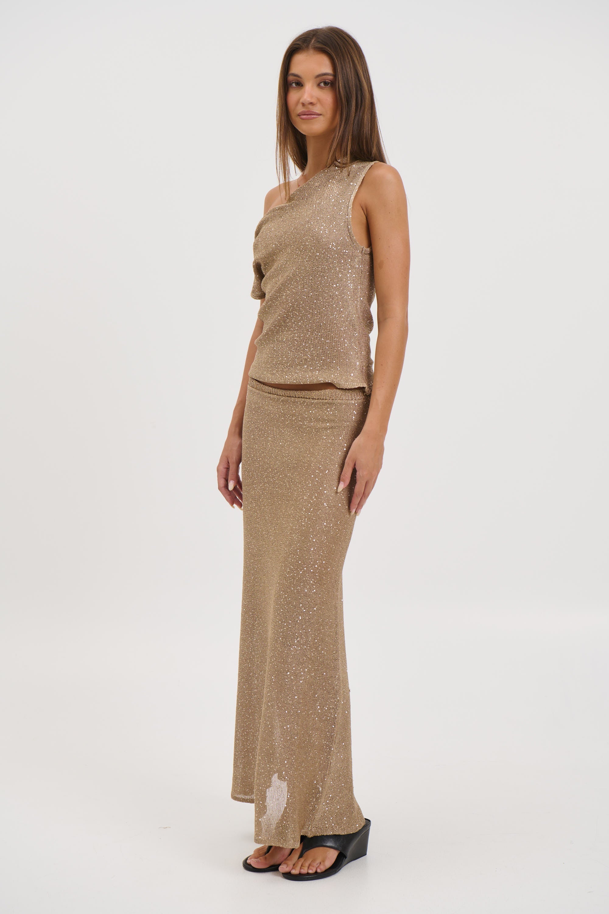 Manni Midi Skirt Gold