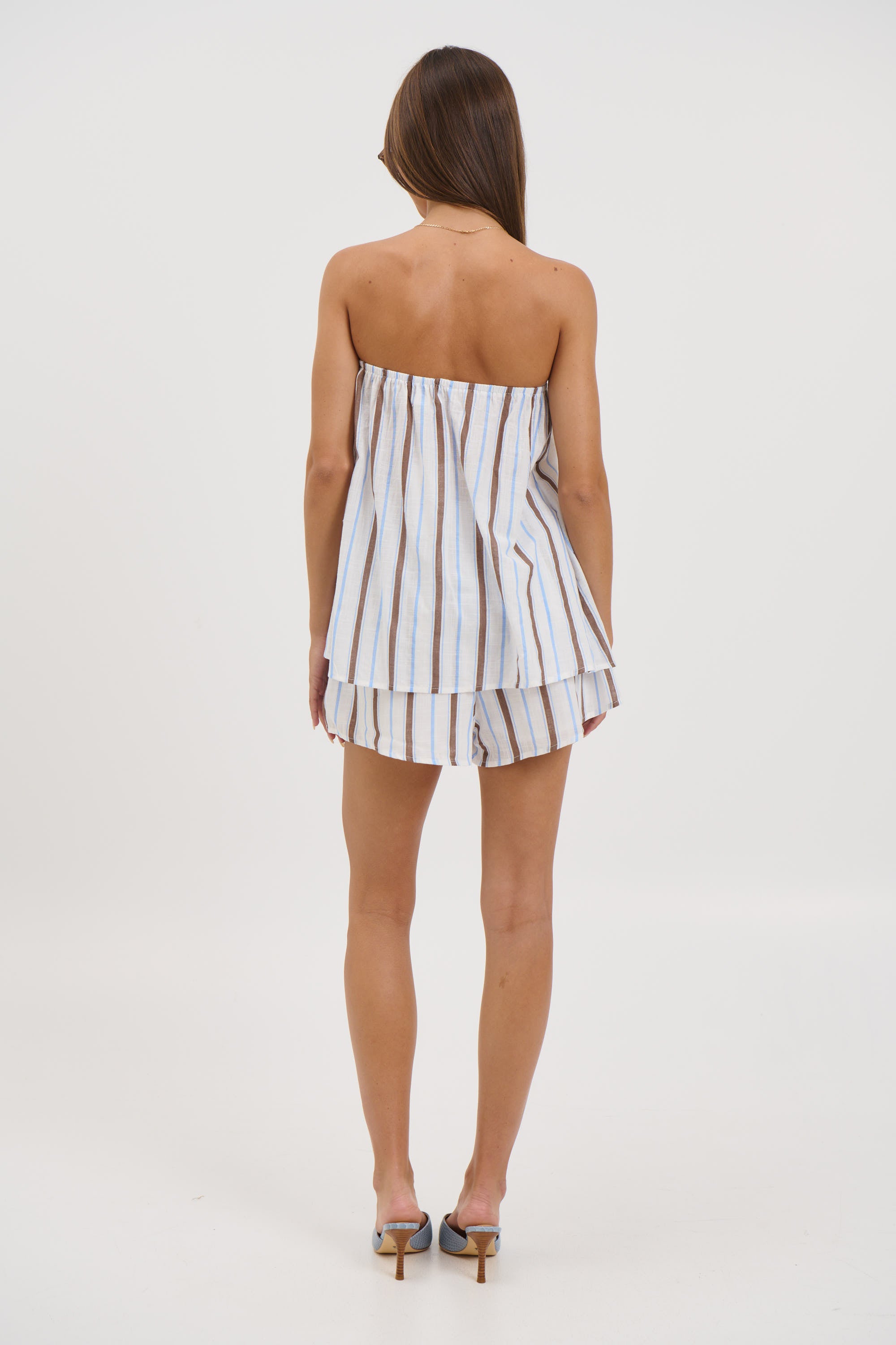 Liberty Strapless Set Chocolate/Blue