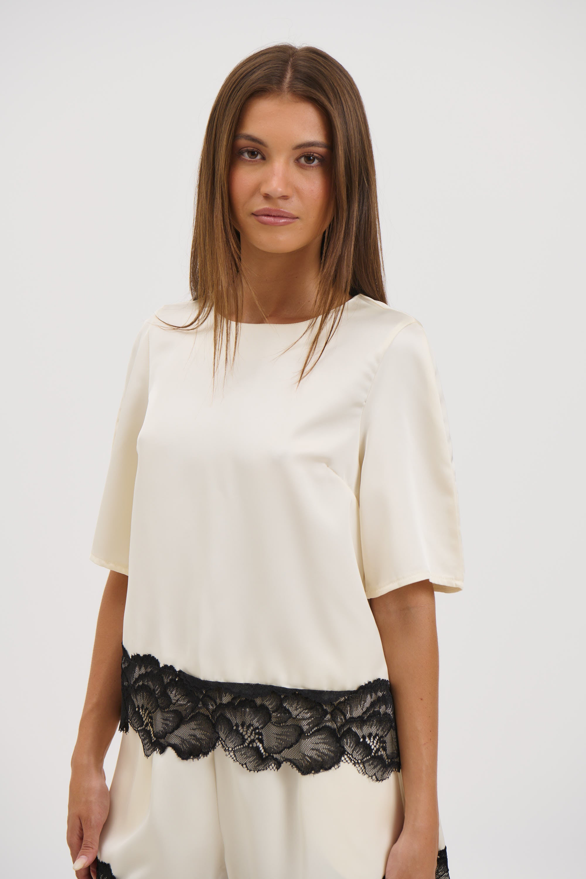 Alias Lace Trim Top White