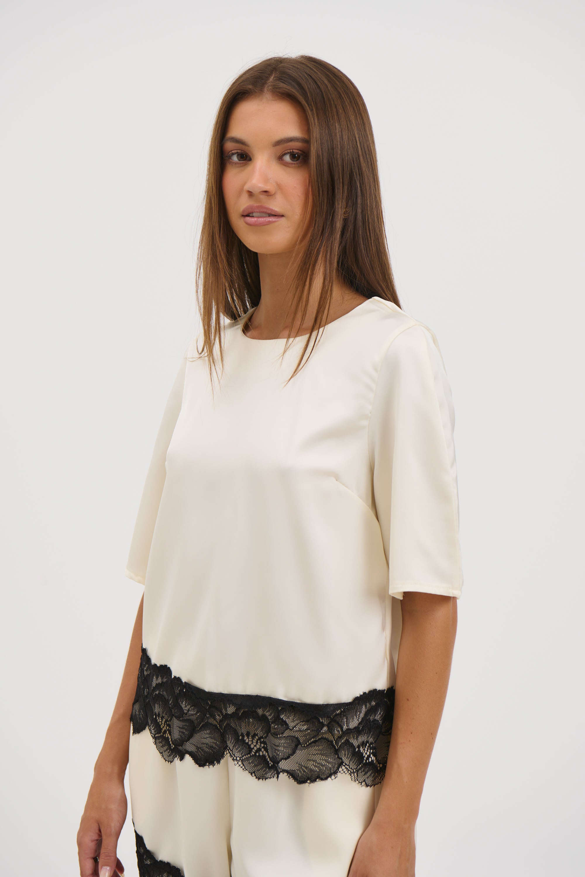 Alias Lace Trim Top White