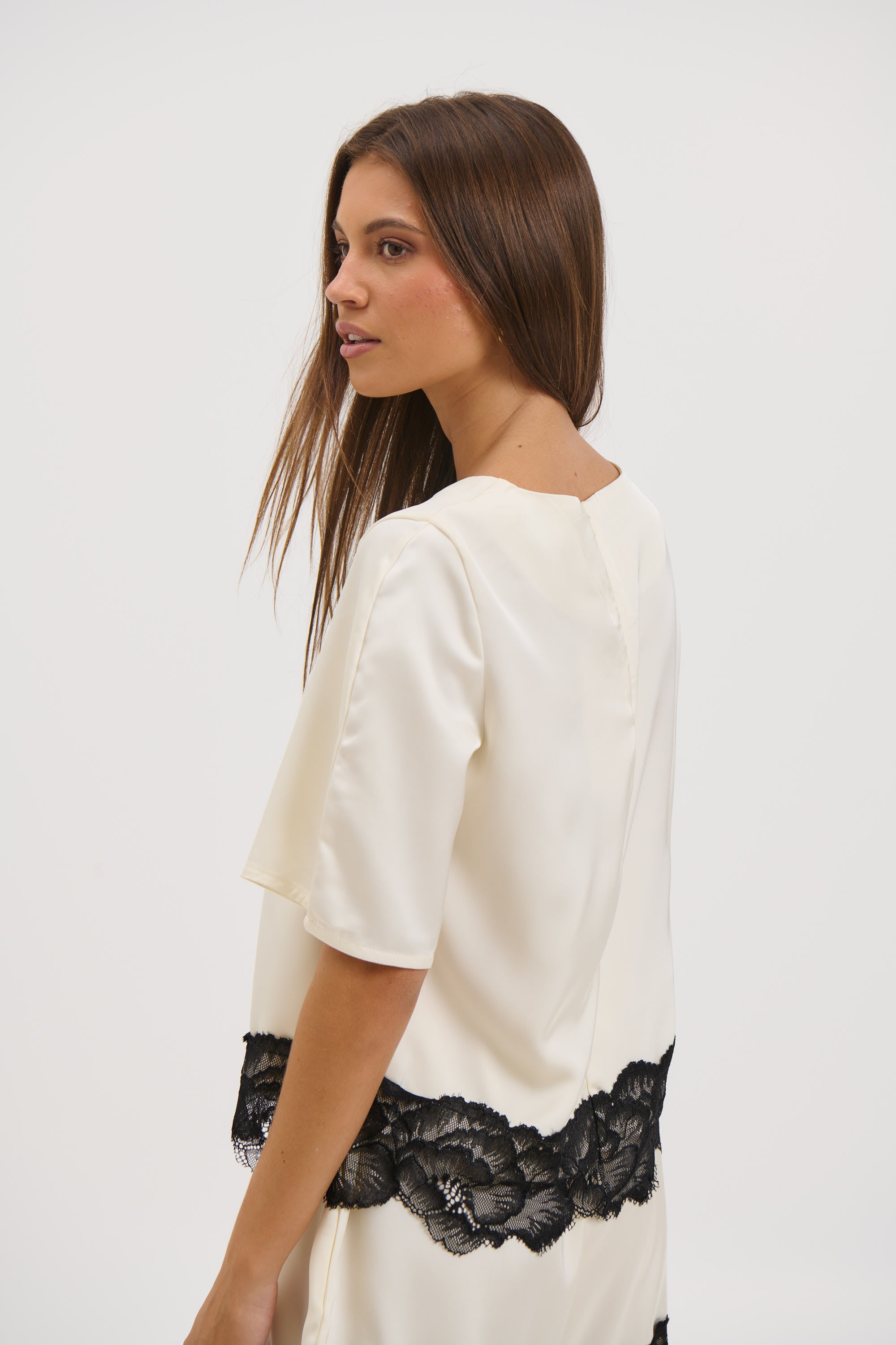 Alias Lace Trim Top White