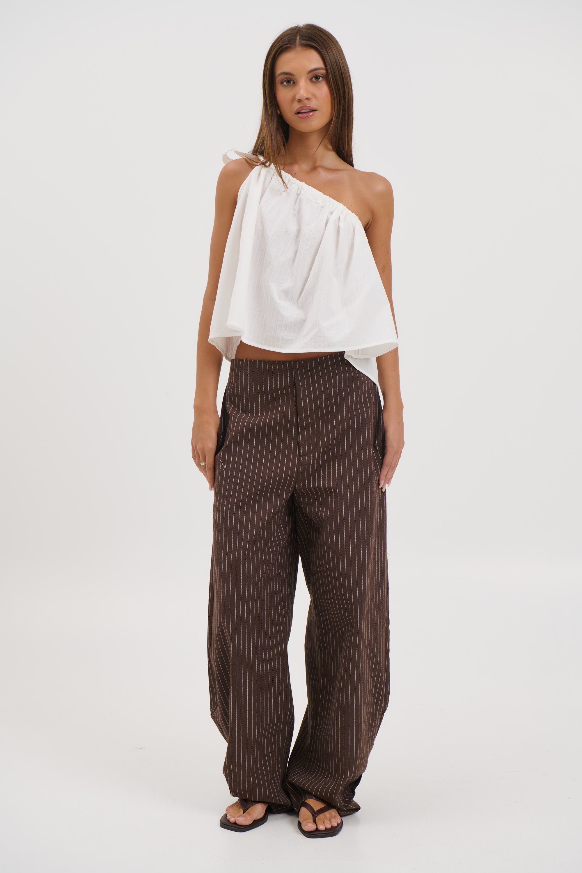 Romley Pinstripe Pant Chocolate