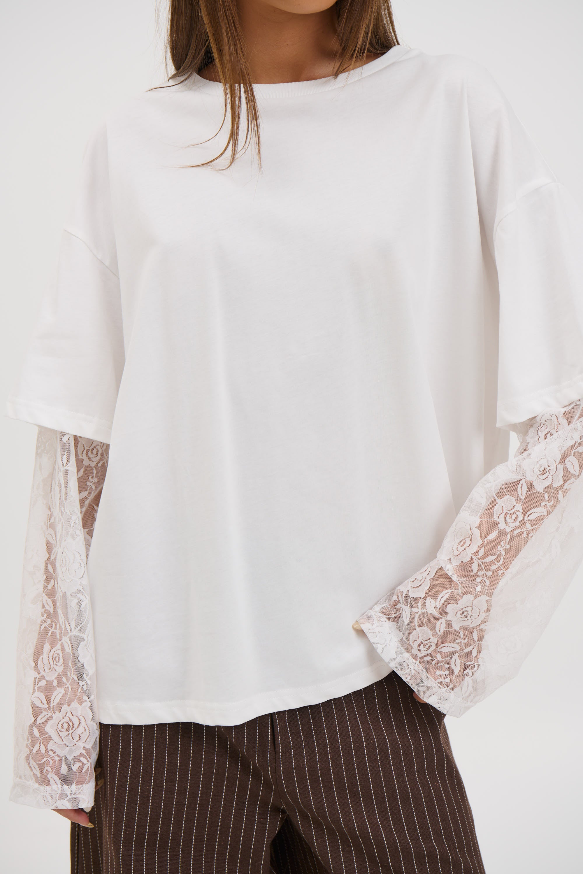 Francesca Lace Tee White