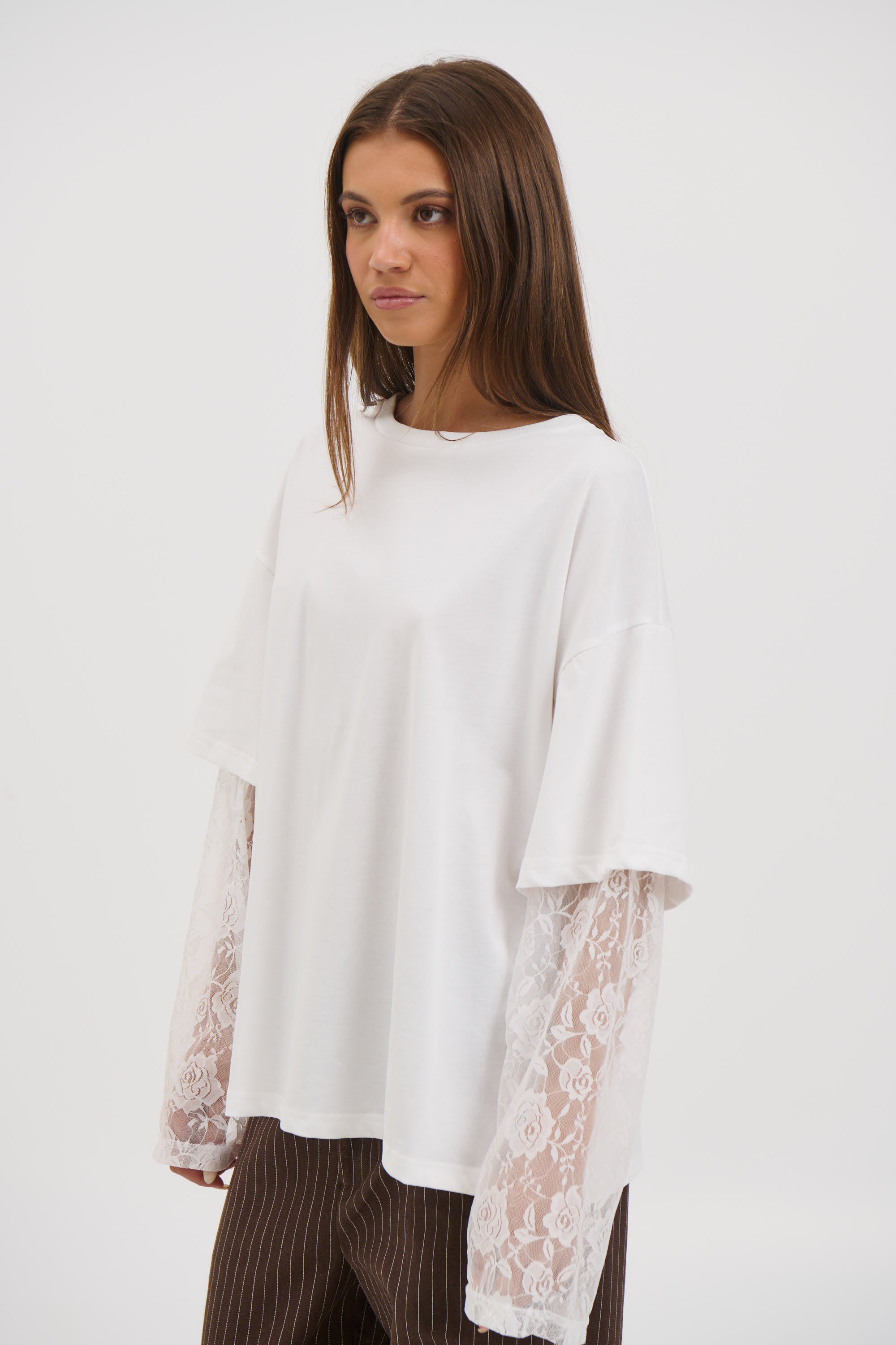 Francesca Lace Tee White