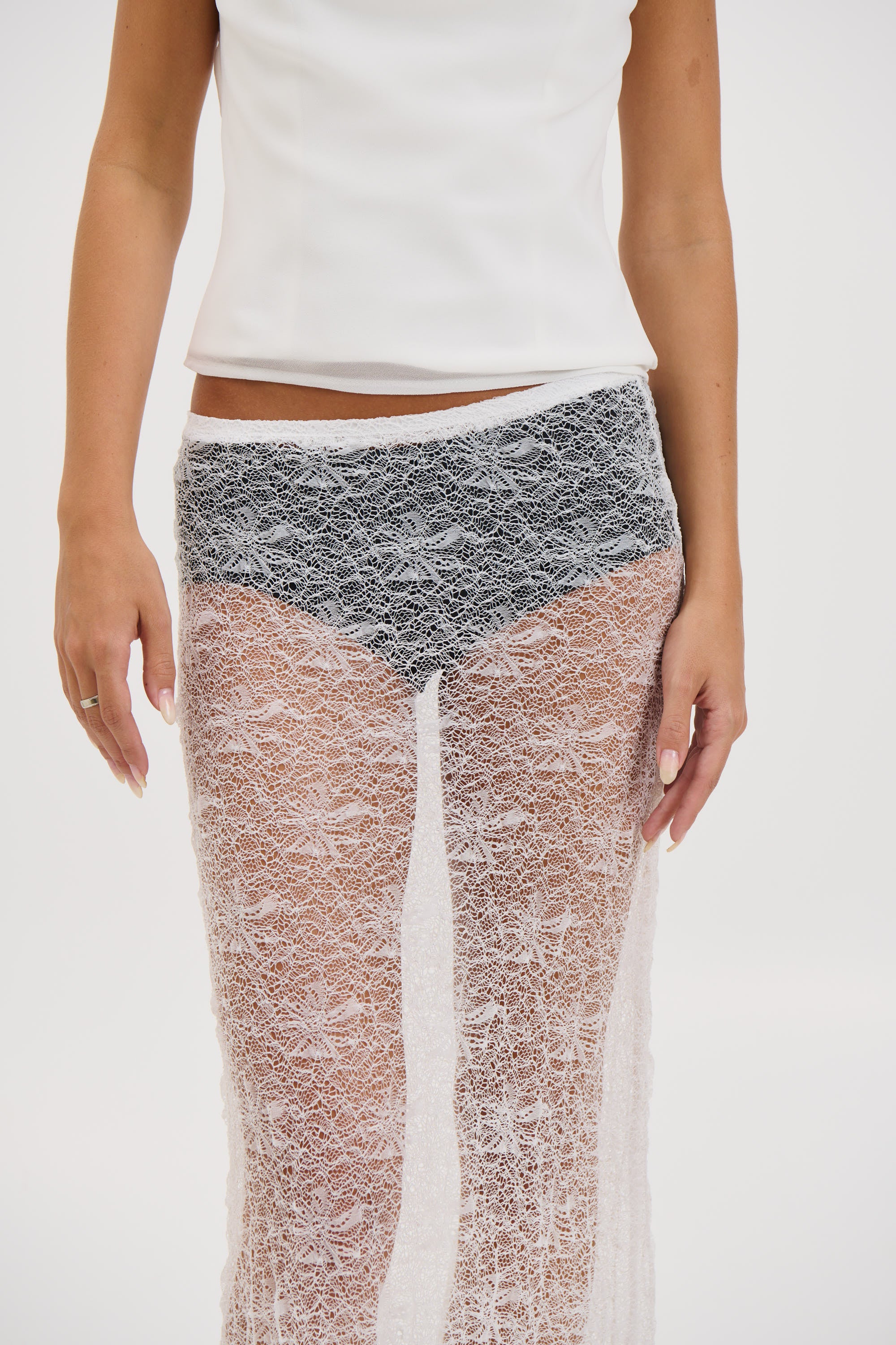 Olivia Lace Skirt White