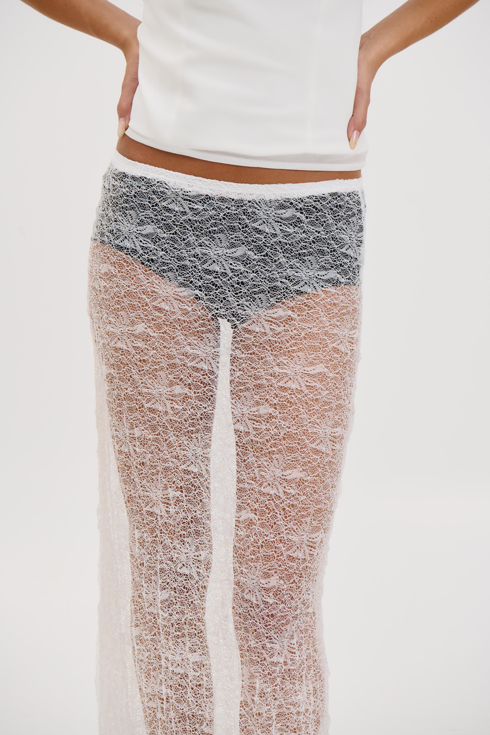 Olivia Lace Skirt White