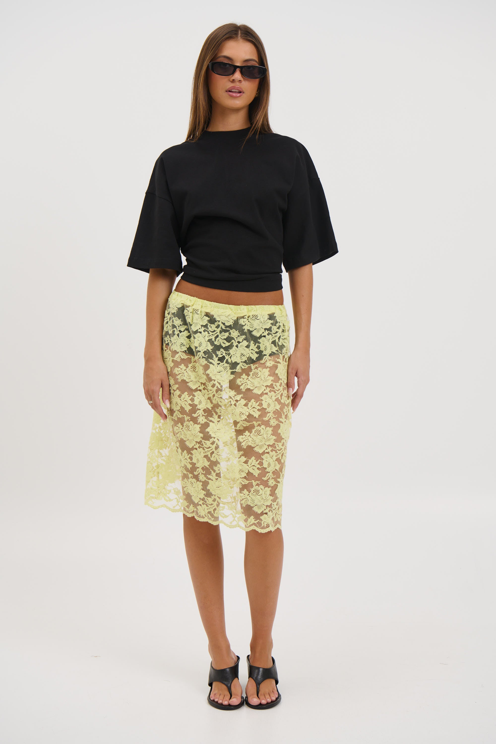 Envy Lace Mini Skirt Lemon