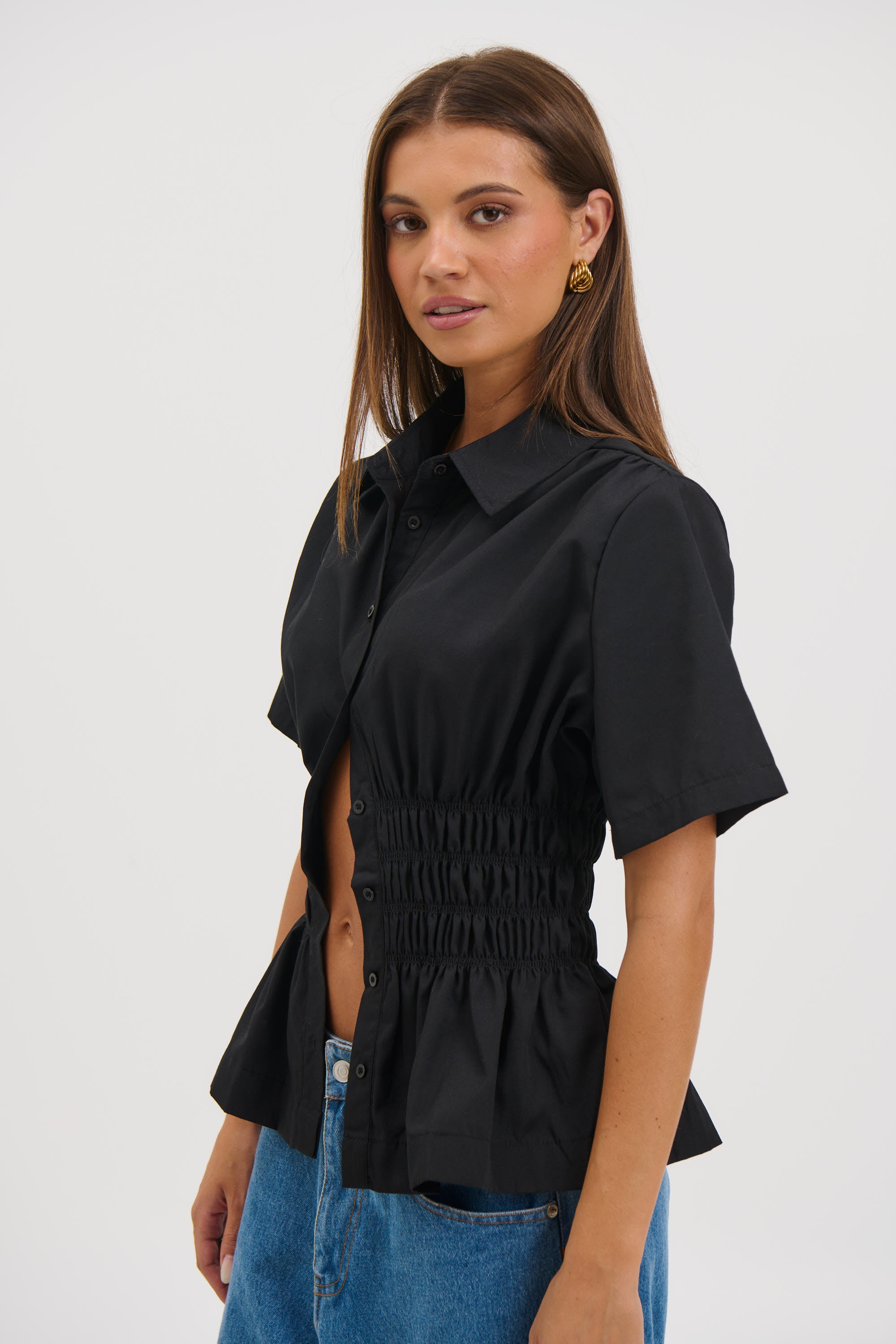 Brooke Short Sleeve Shirt Black