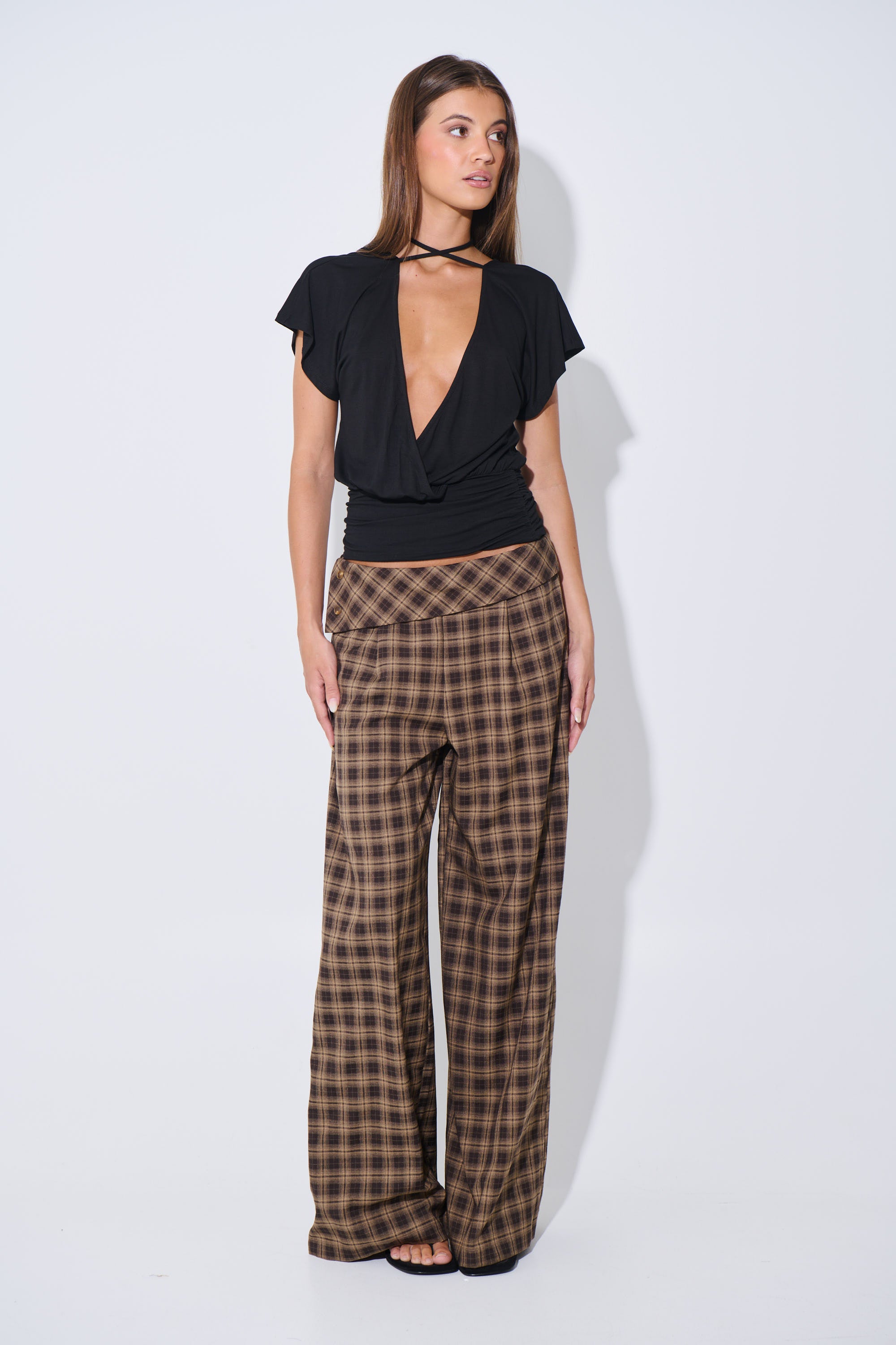Karter Pant Brown Check