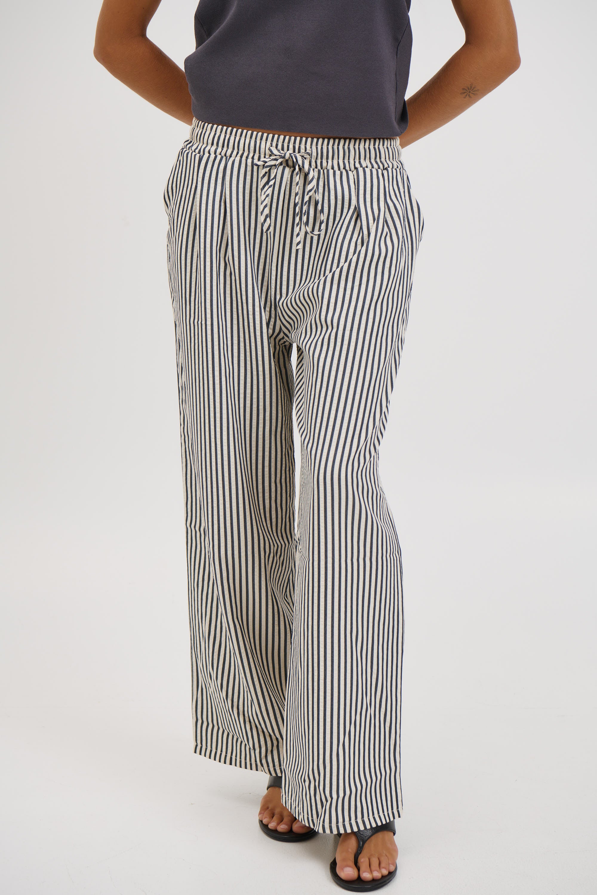 Hazel Pant Black Stripe