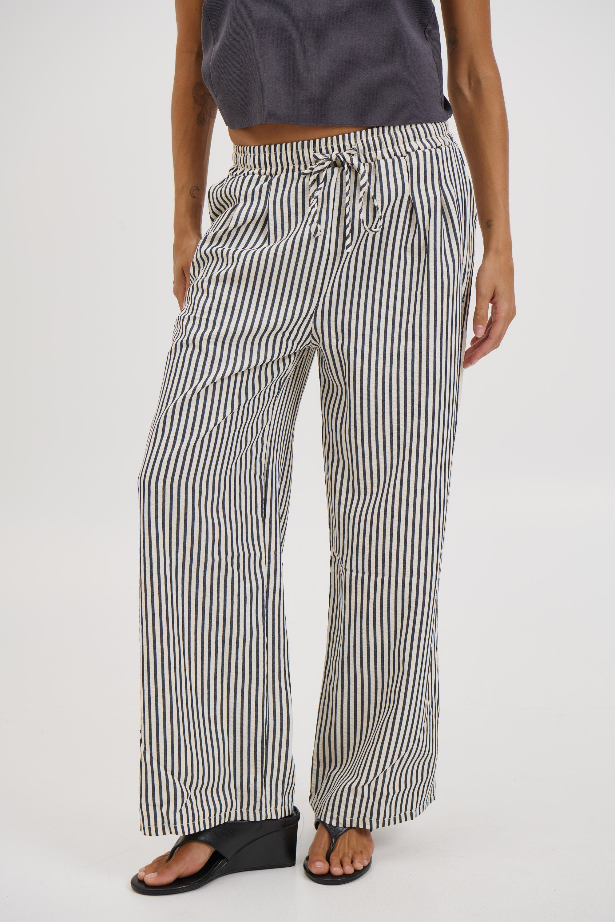 Hazel Pant Black Stripe
