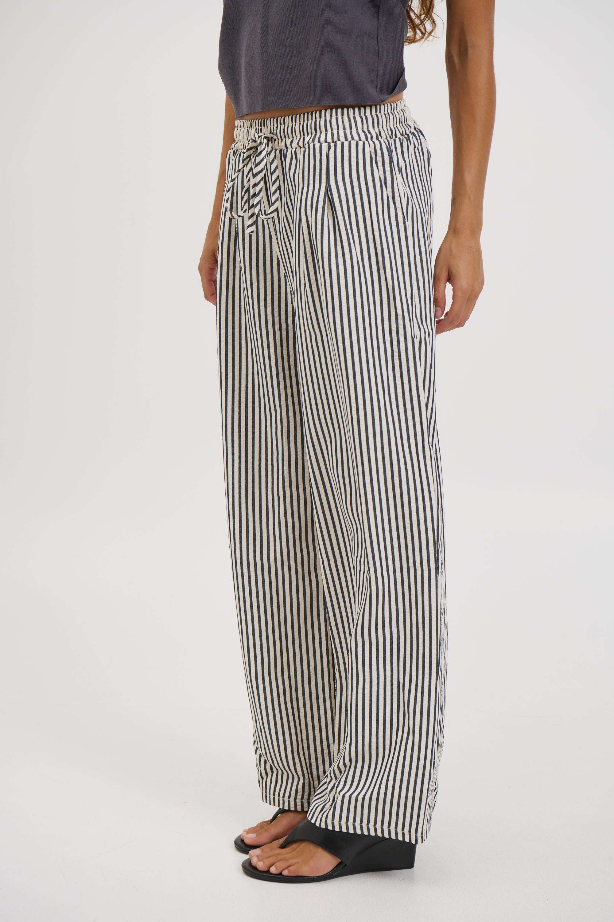 Hazel Pant Black Stripe