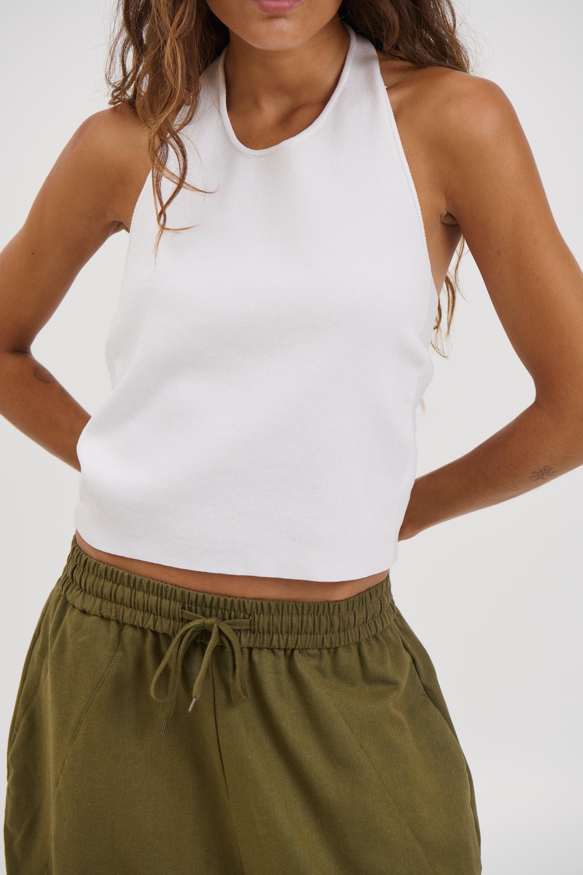 Opal Halter Top White