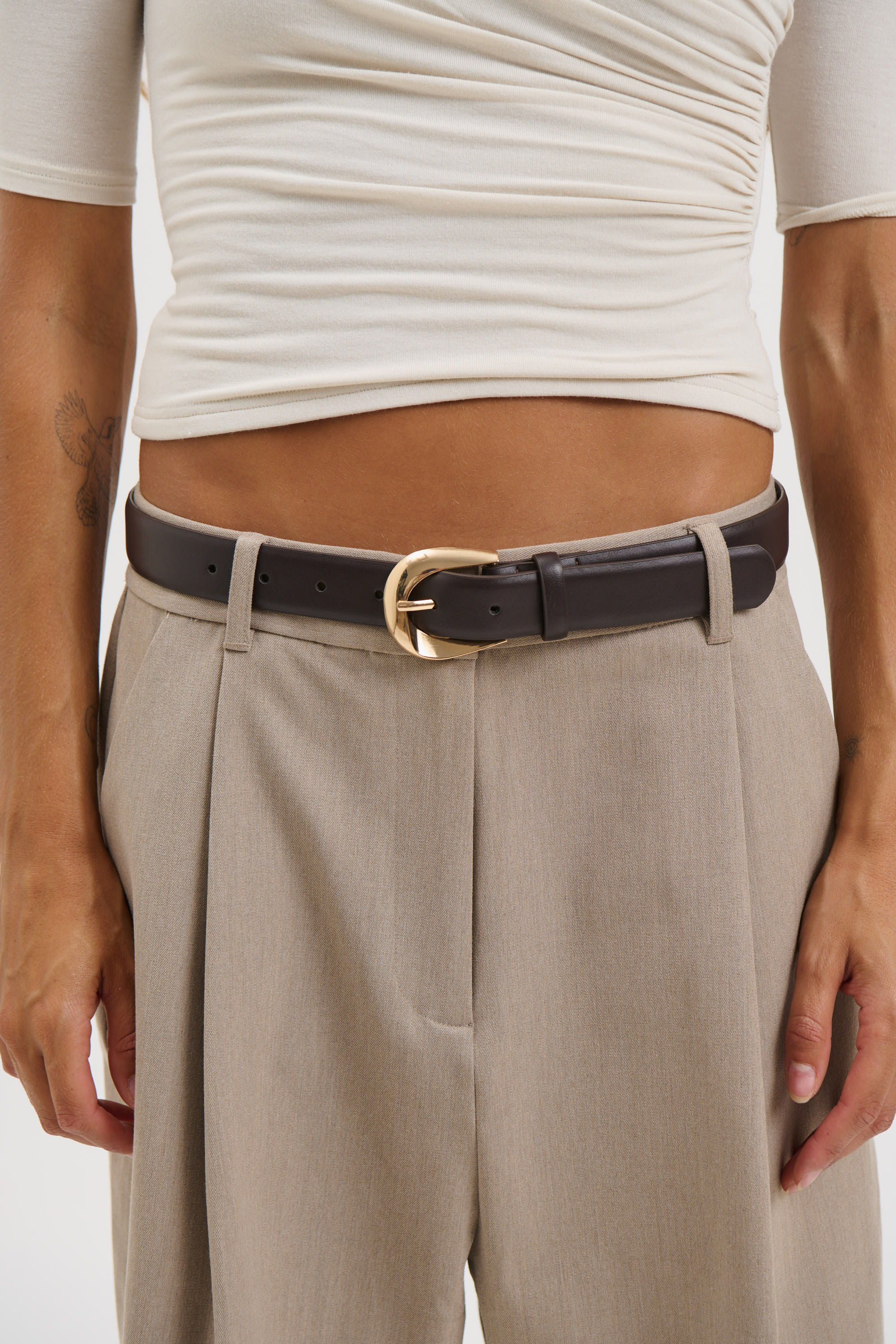 Stacey Belt - Latte / Gold main image 0
