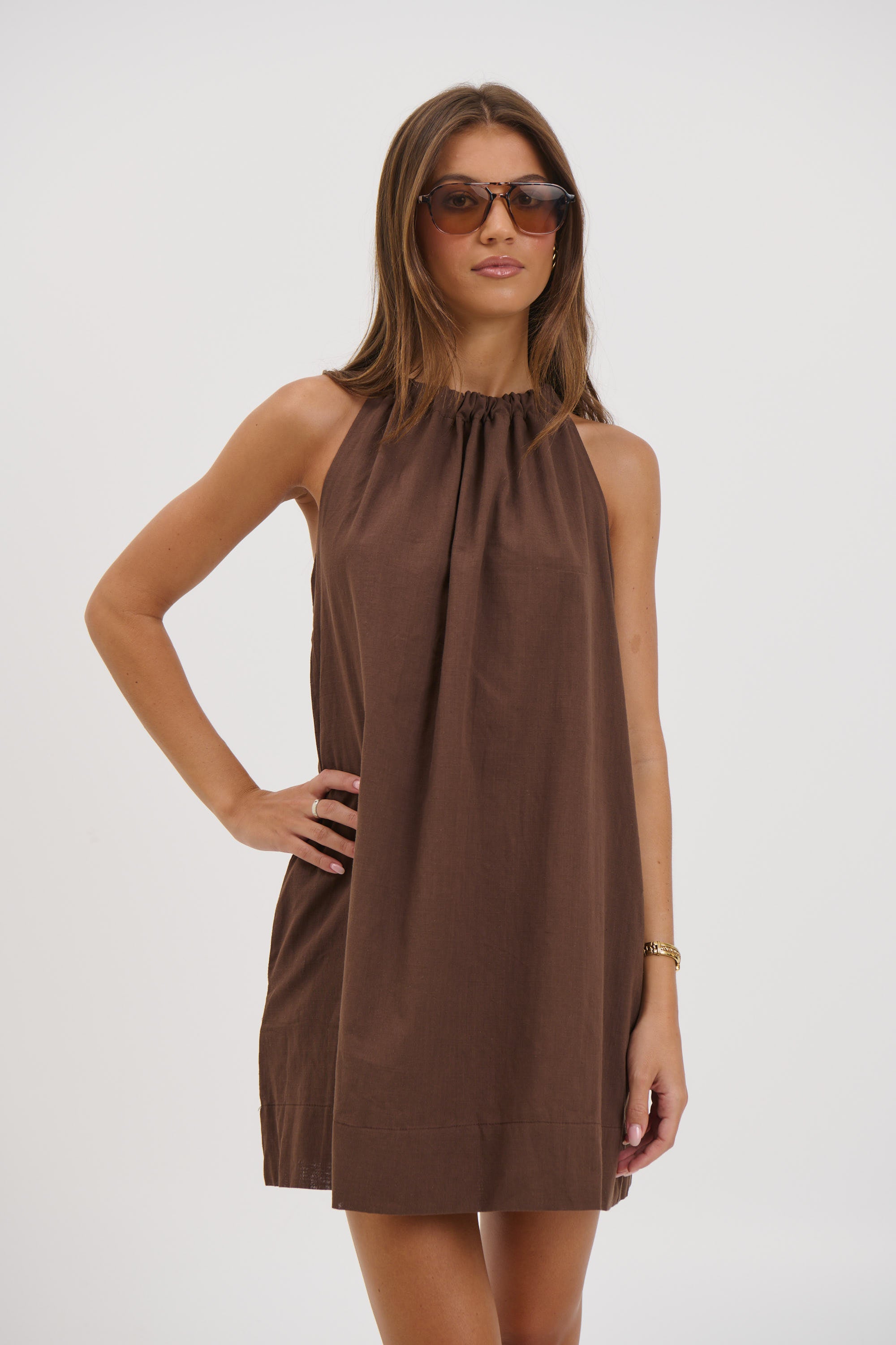 Novie Mini Dress Chocolate