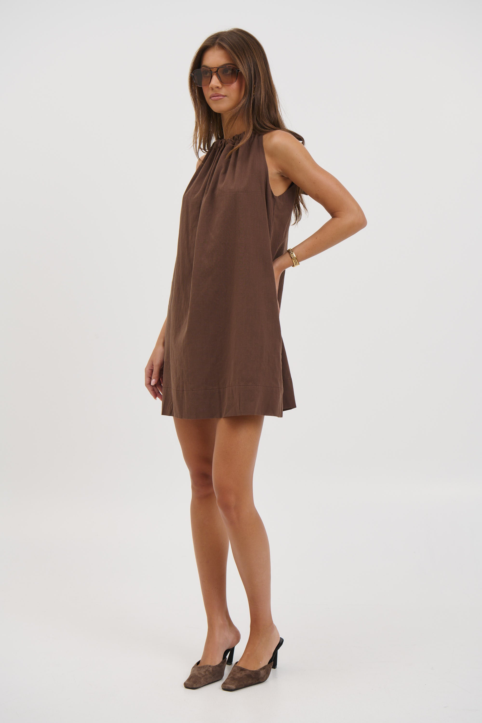 Novie Mini Dress Chocolate