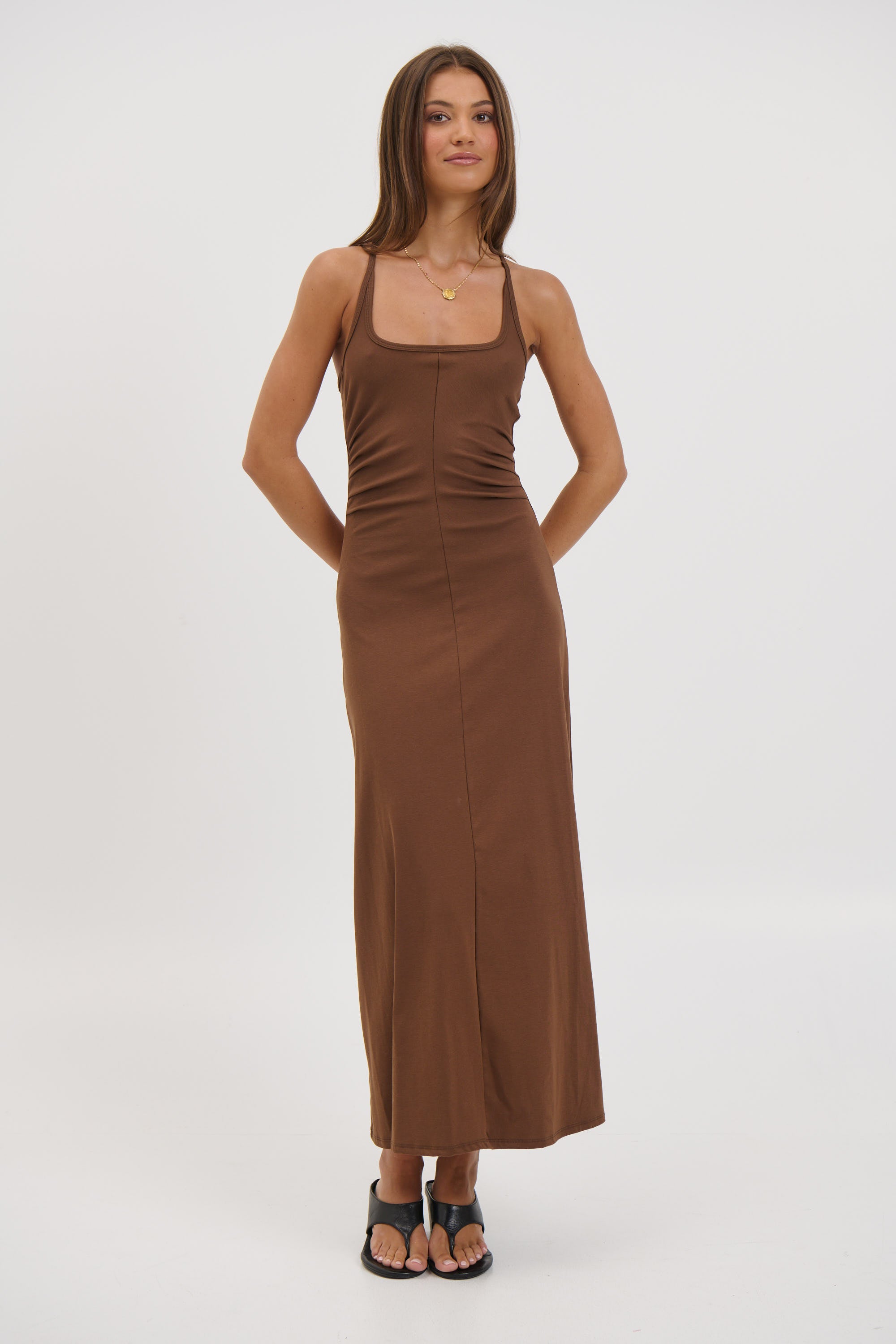 Alma Midi Dress Chocolate